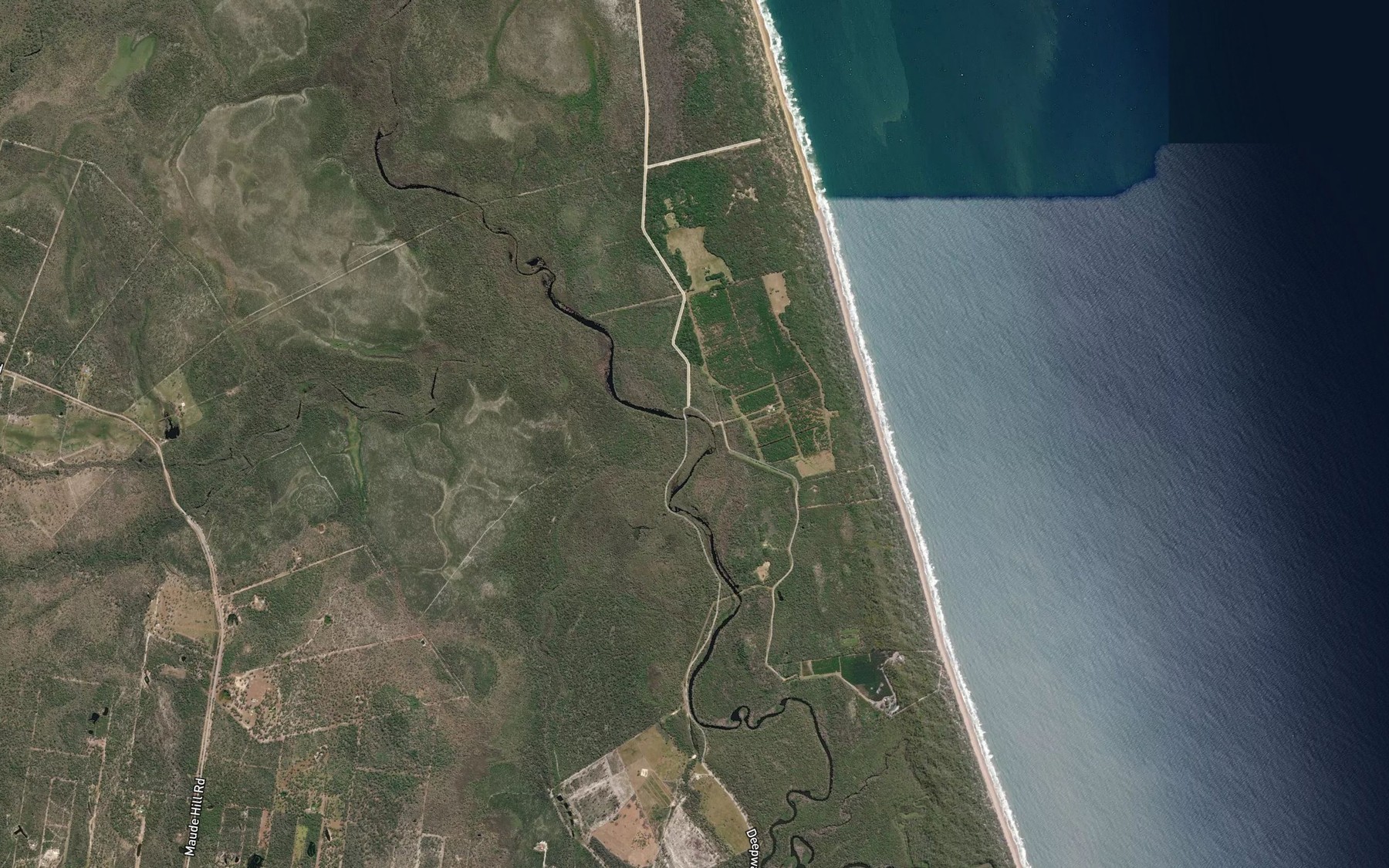 Satellite map of the Five Mile Creek