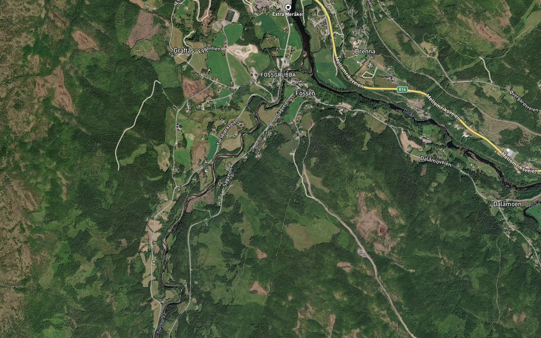 Satellite map of the Krokbekken