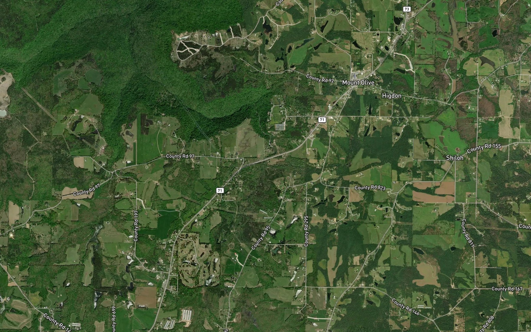 Satellite map of the Bobo Creek
