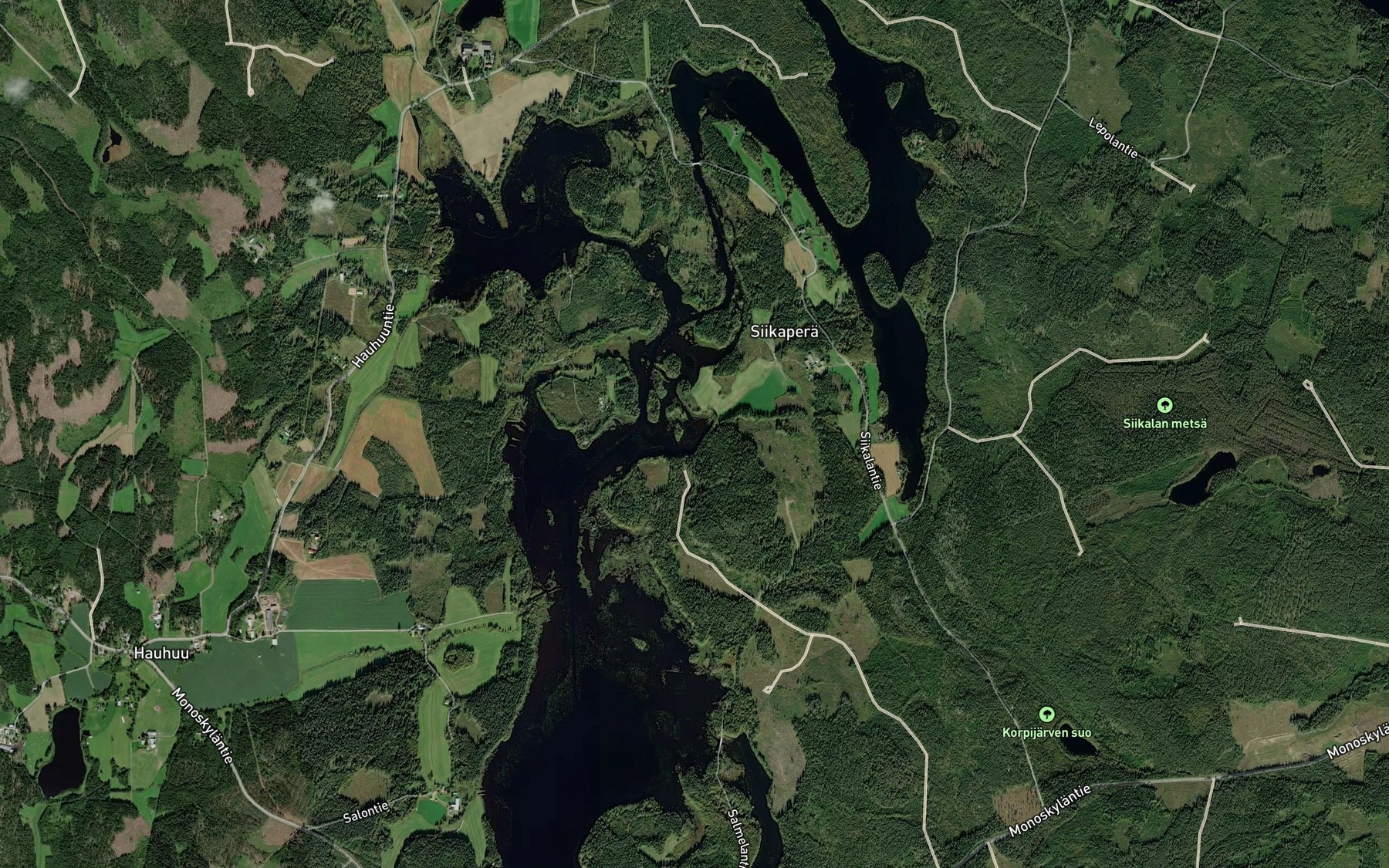 Satellite map of the Hanhilahti