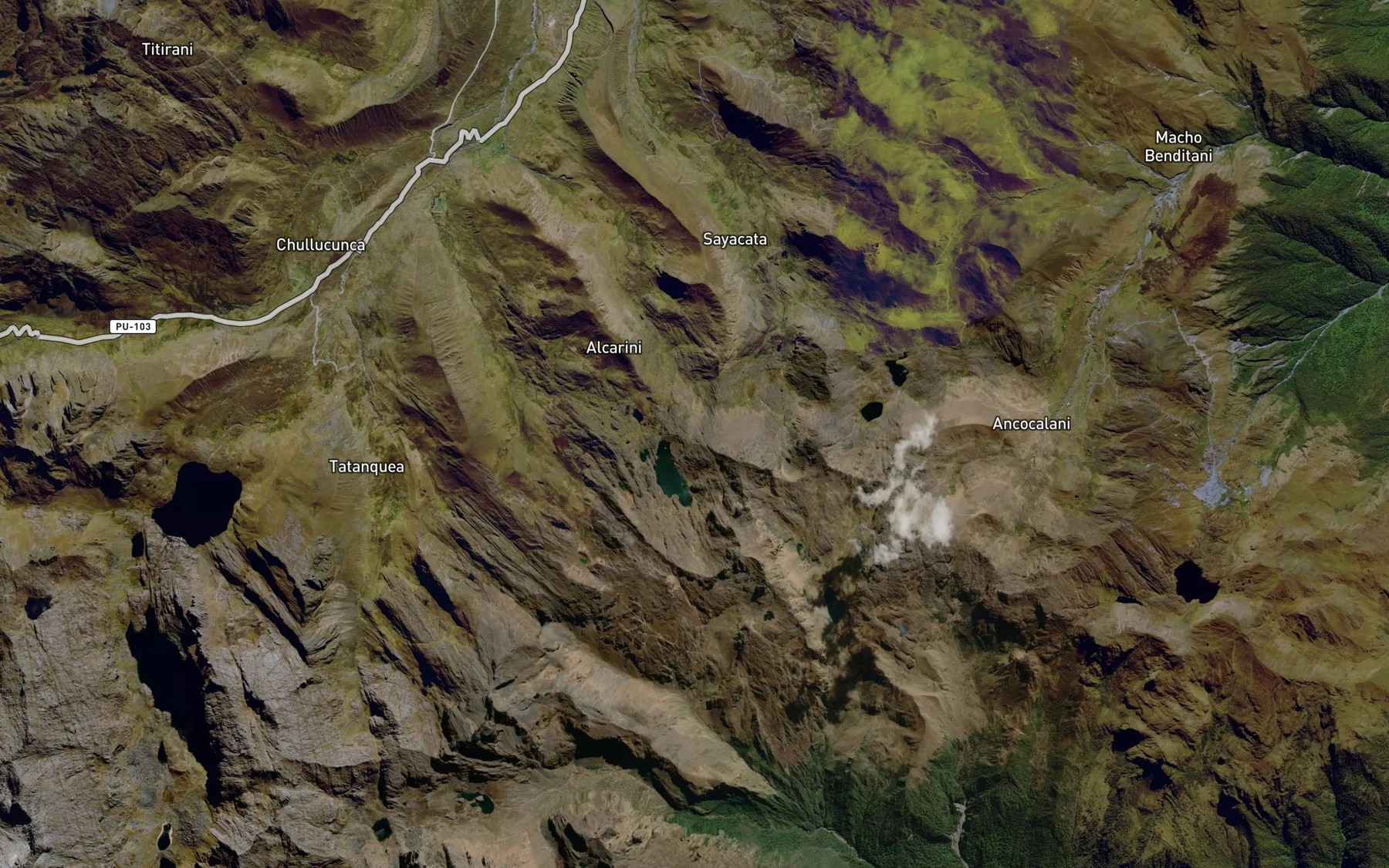 Satellite map of the Lago Huancasayani
