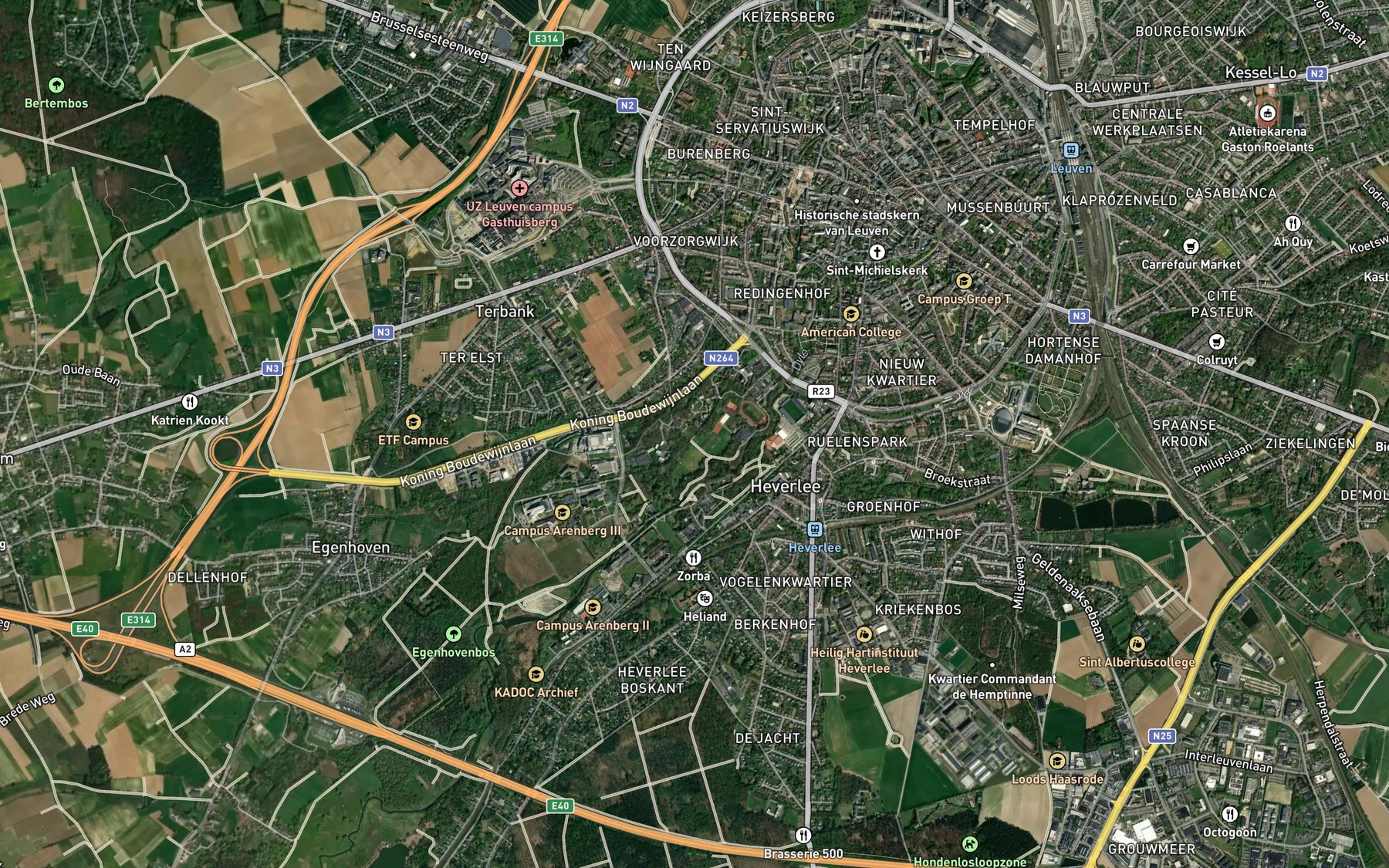 Satellite map of the Voer