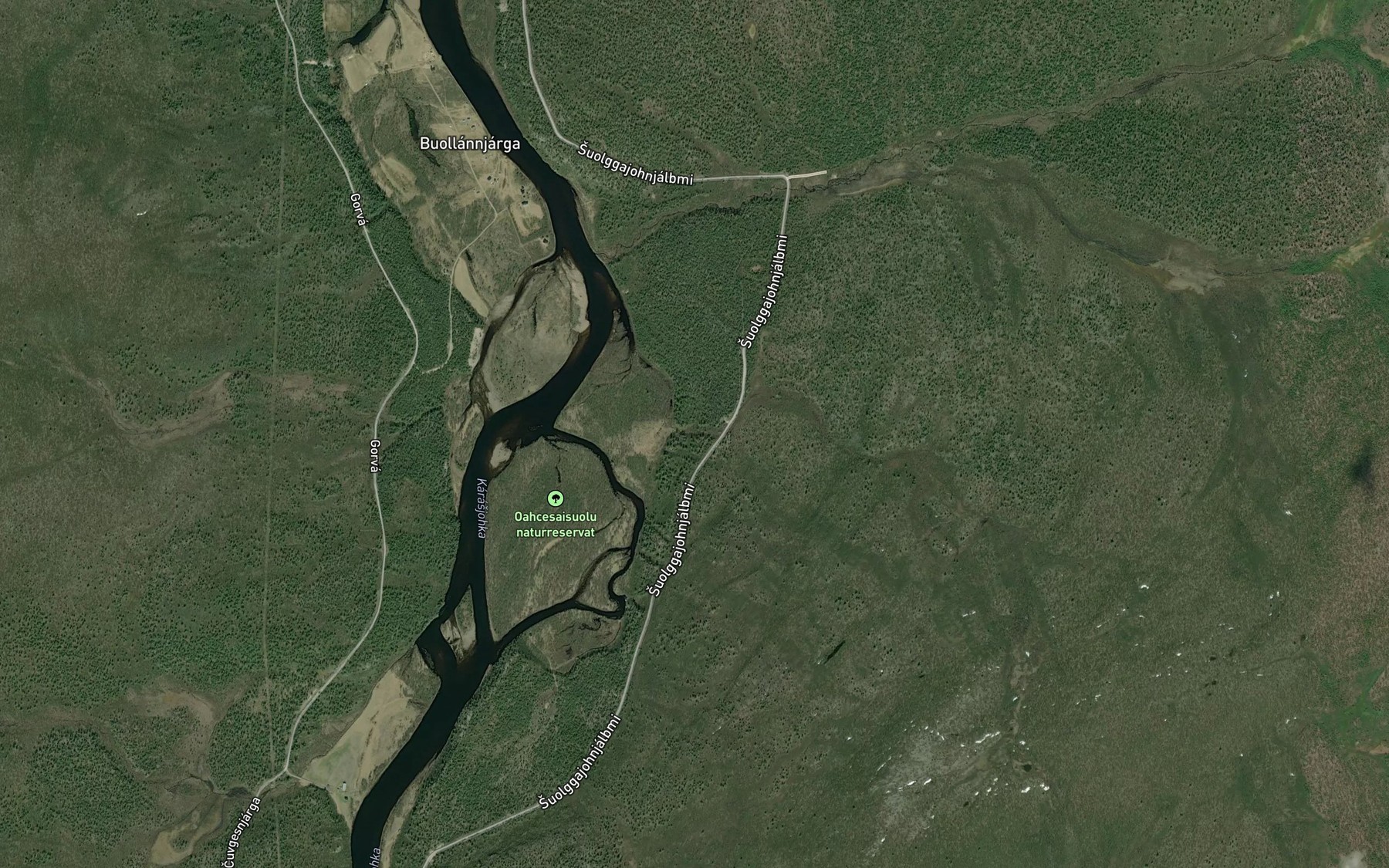 Satellite map of the Heargejogas