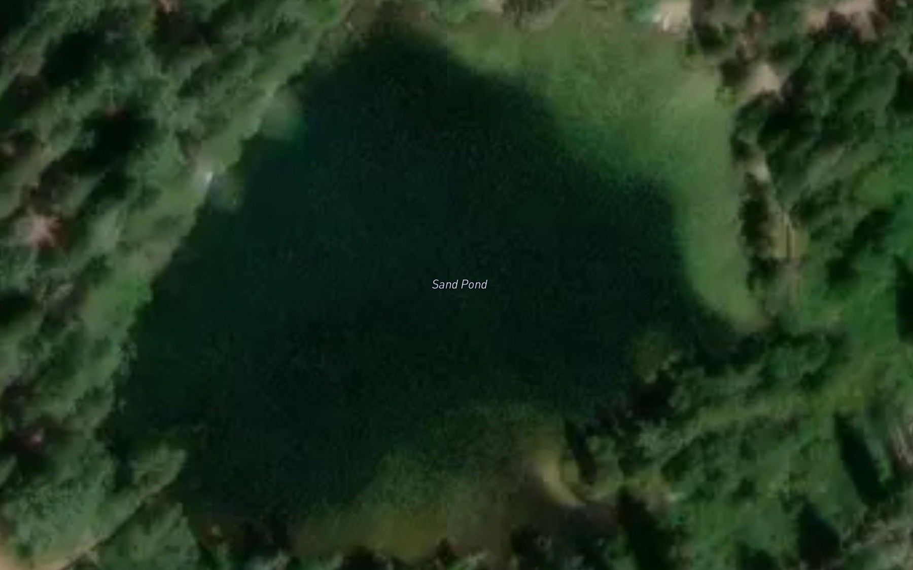 Satellite map of the Sand Pond