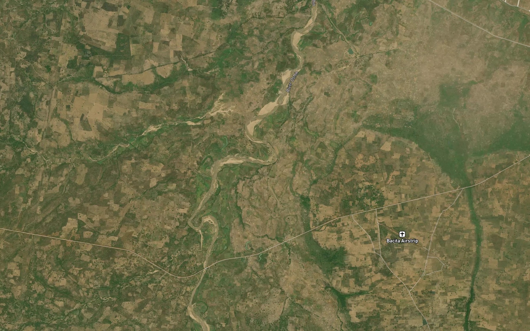 Satellite map of the KorojiCreek