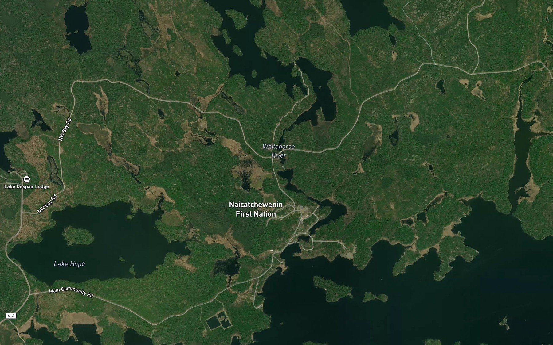 Satellite map of the Whitehorse Rapids
