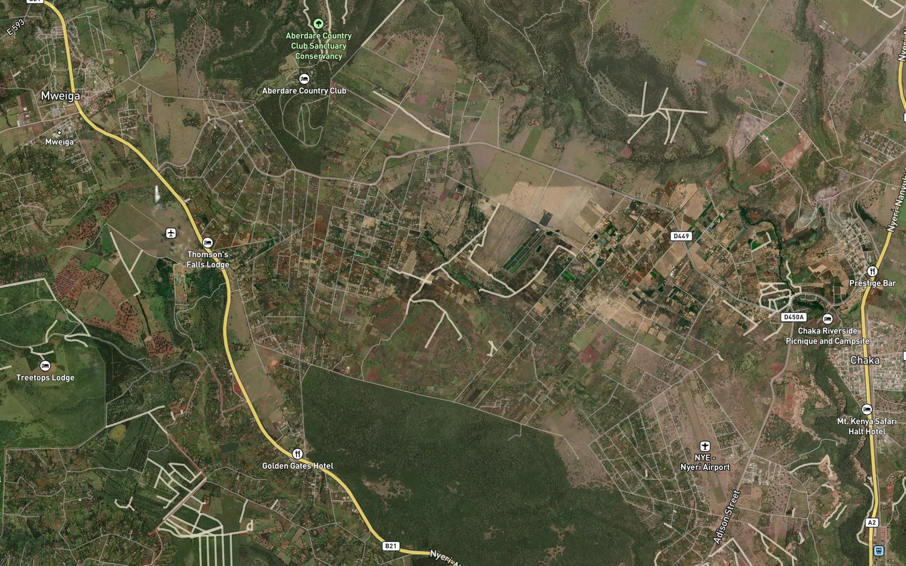 Satellite map of the Muiga