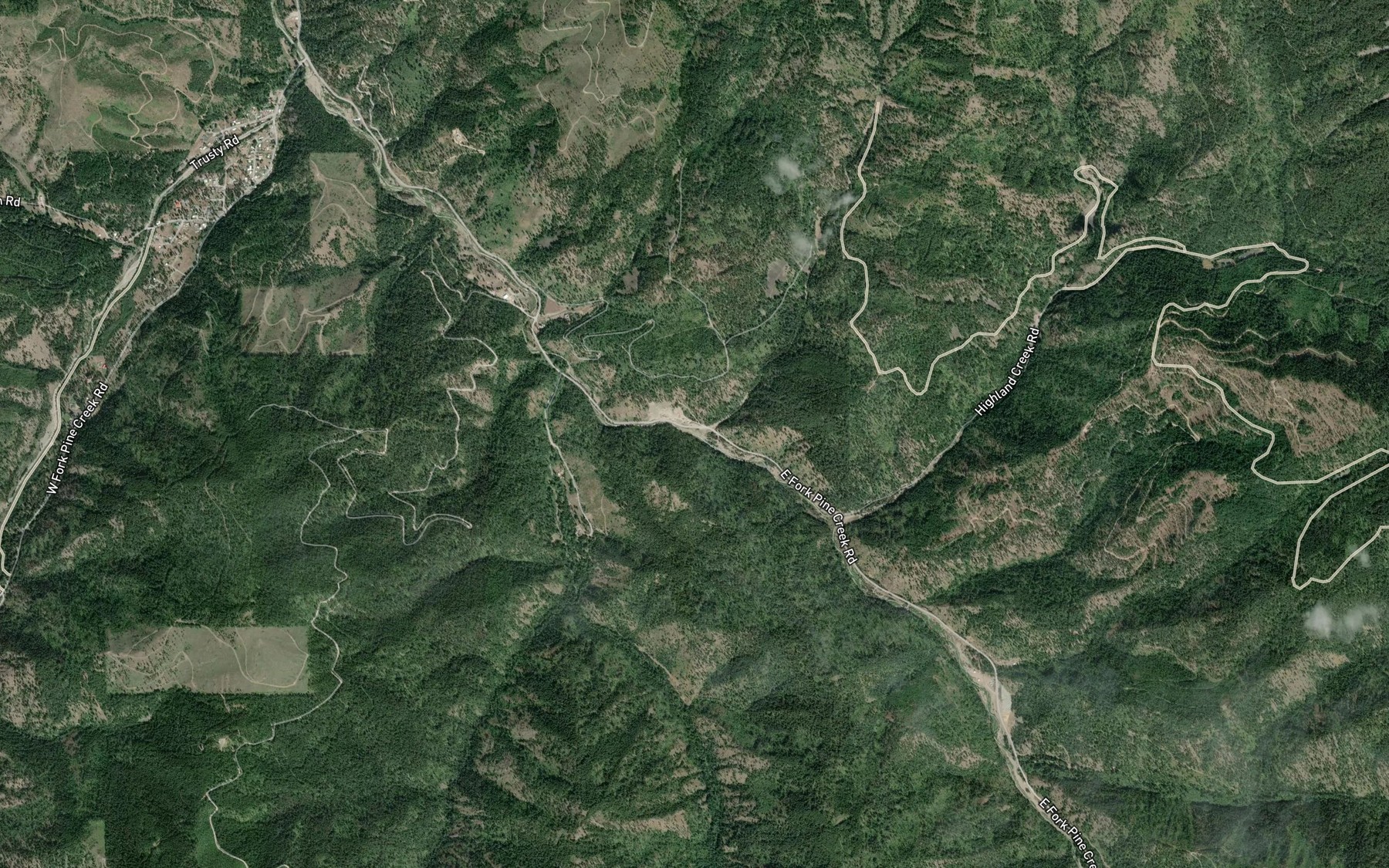 Satellite map of the Denver Creek