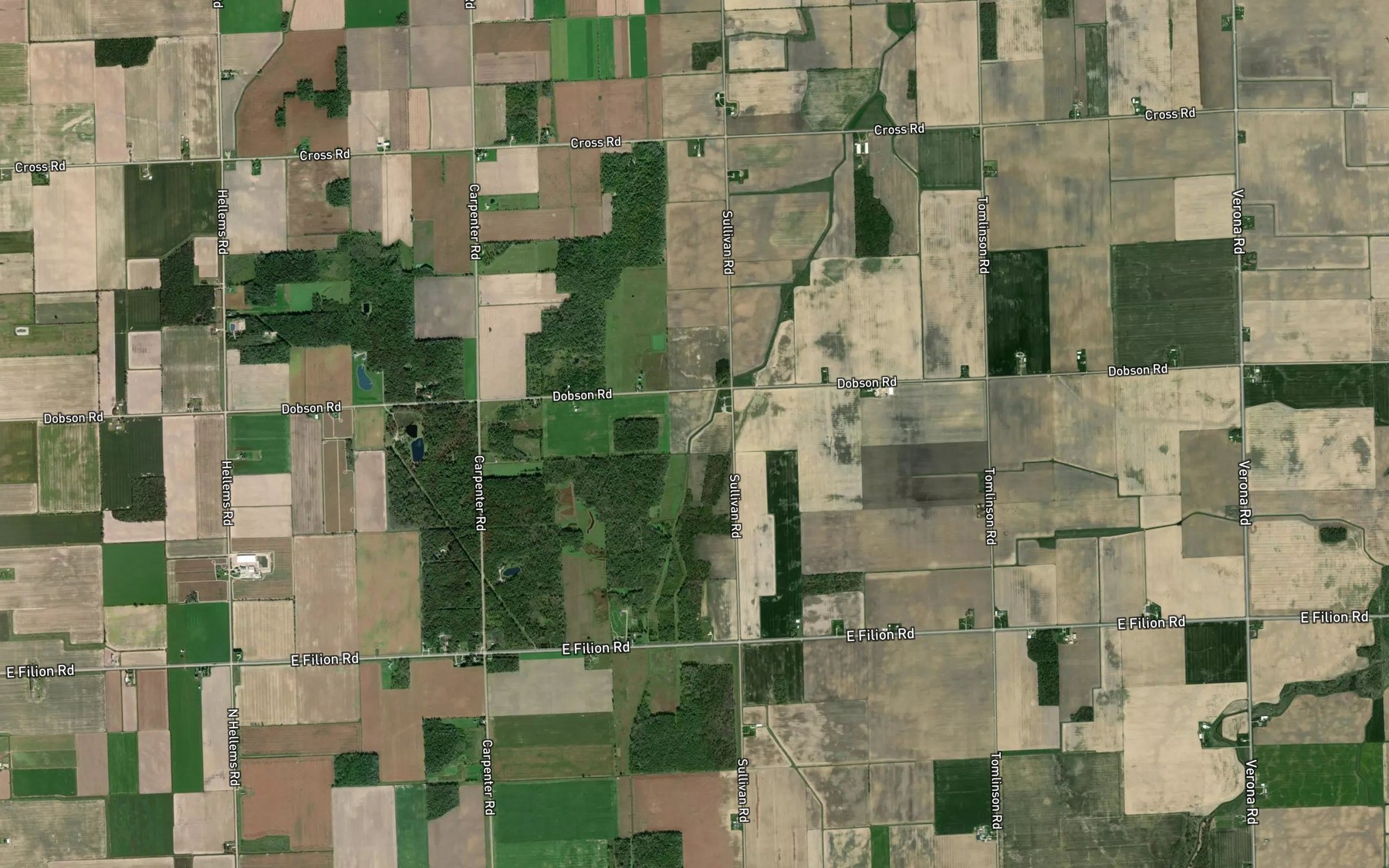Satellite map of the Lincoln Drain