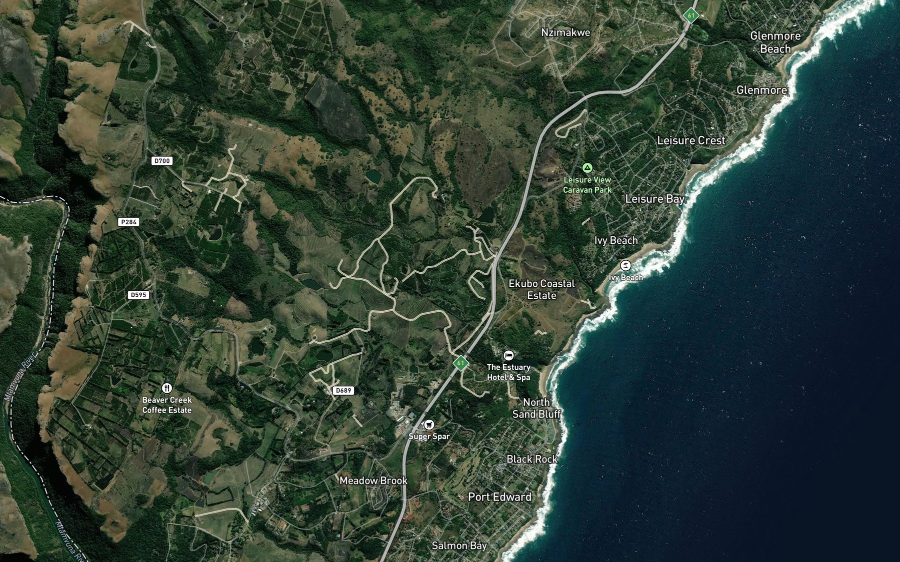 Satellite map of the Boboi River