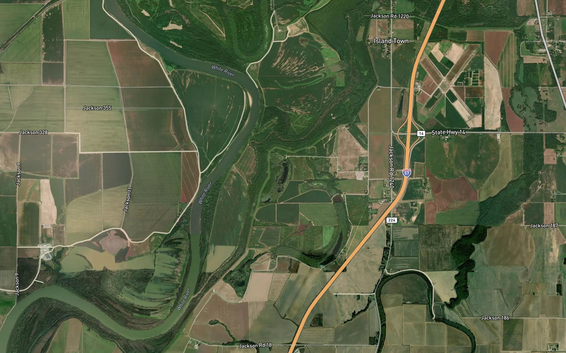Satellite map of the Vance Lake