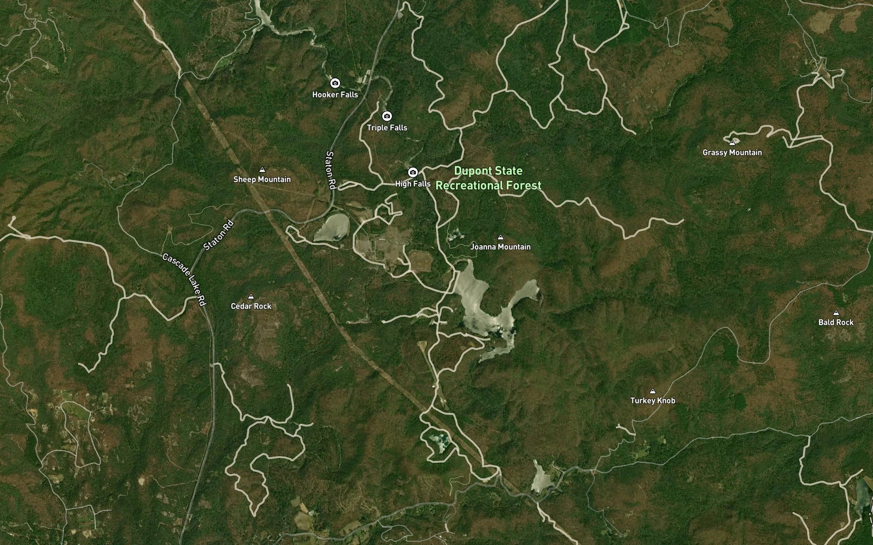 Satellite map of the Reasonover Creek