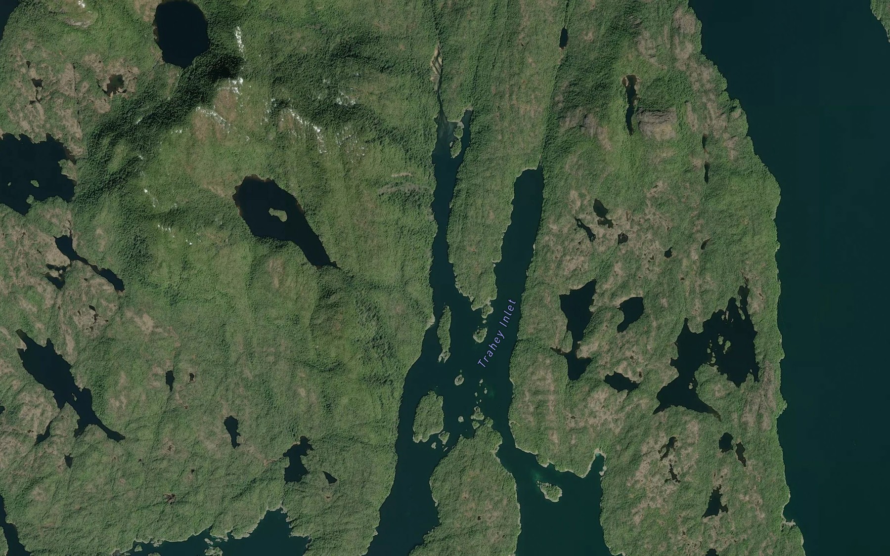 Satellite map of the Trahey Inlet