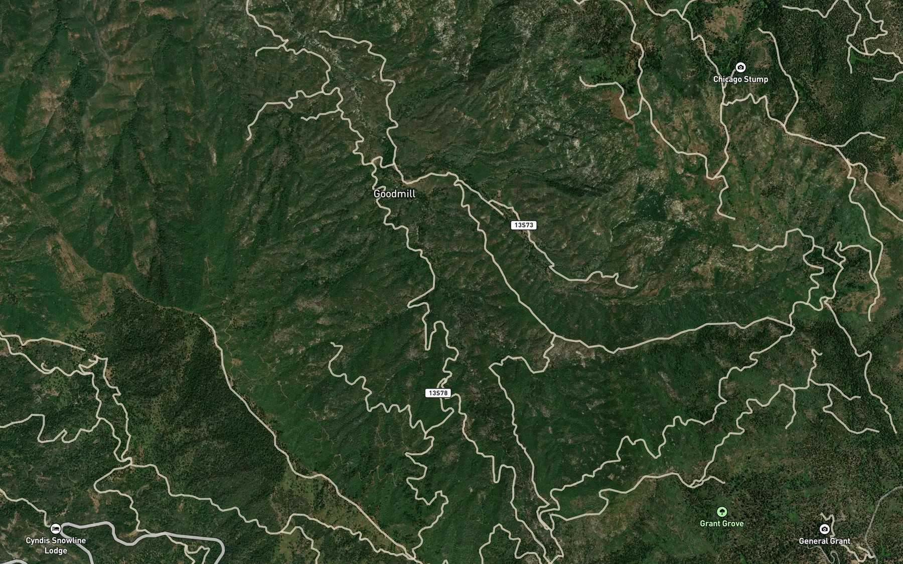 Satellite map of the Abbott Creek