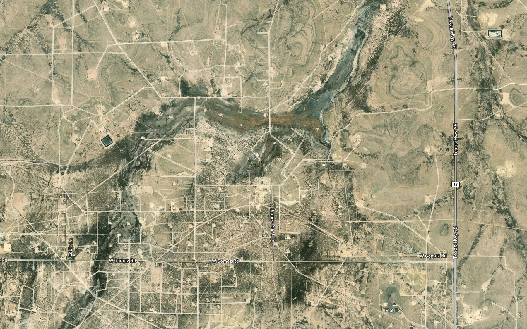 Satellite map of the Diamond Y Spring