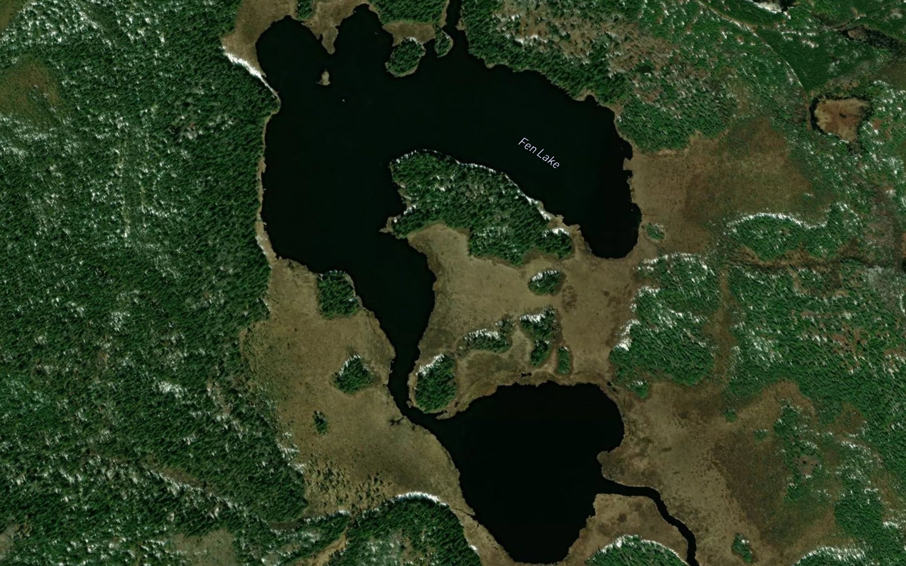 Satellite map of the Fen Lake