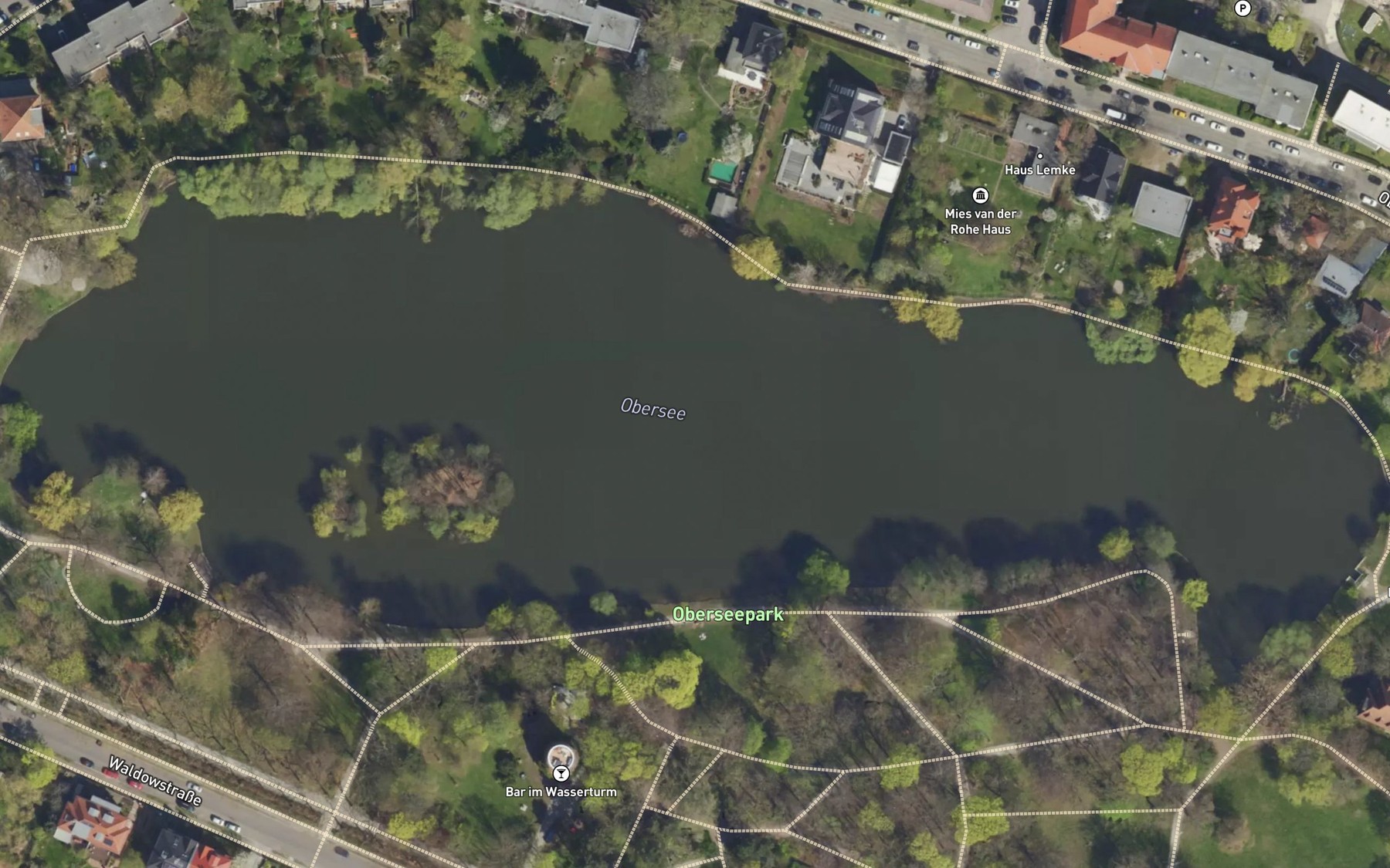 Satellite map of the Obersee