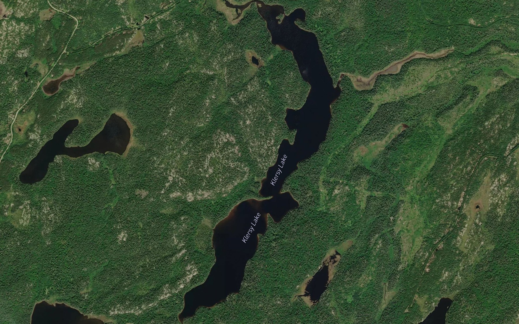 Satellite map of the Klersy Lake