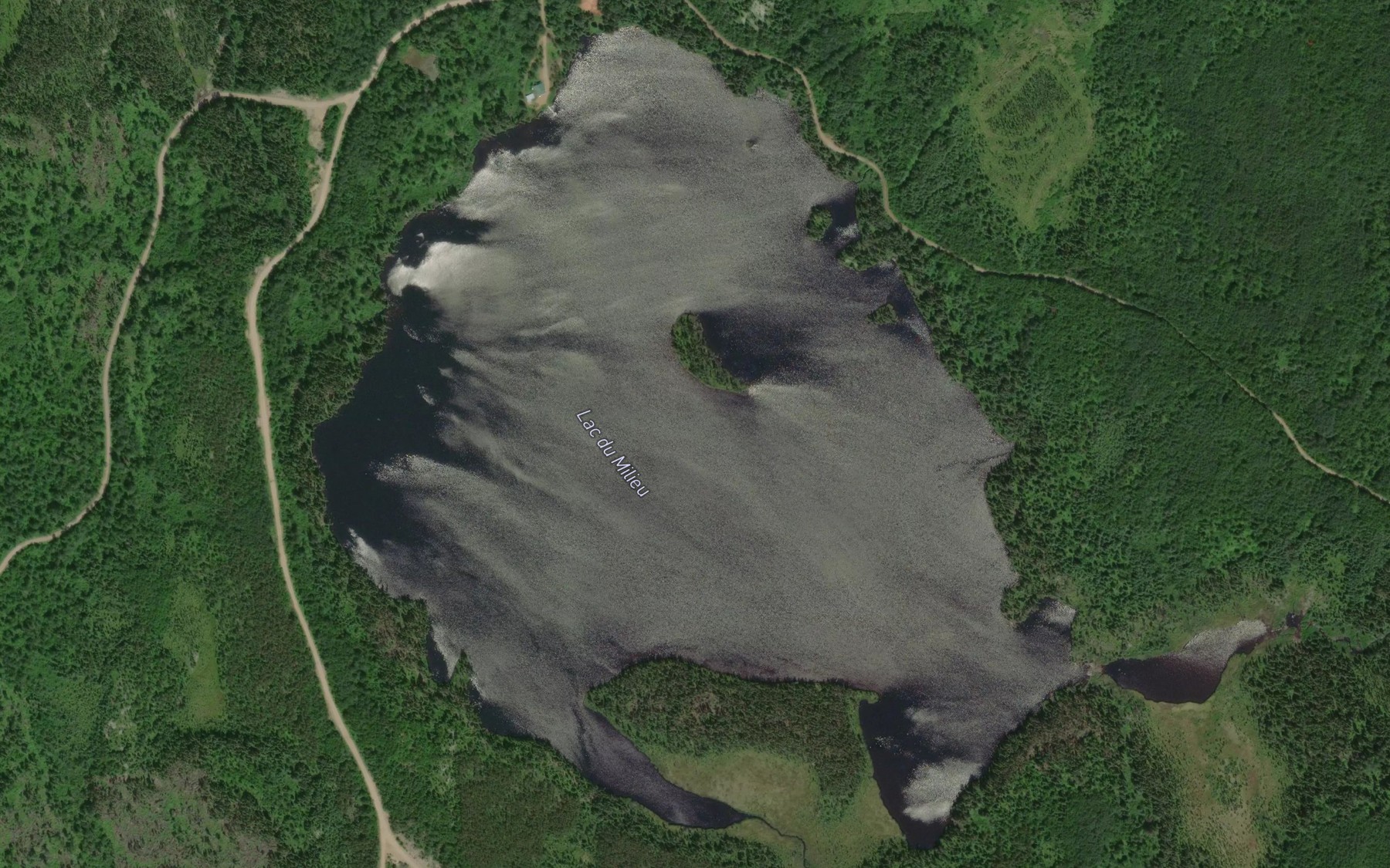 Satellite map of the Lac du Milieu