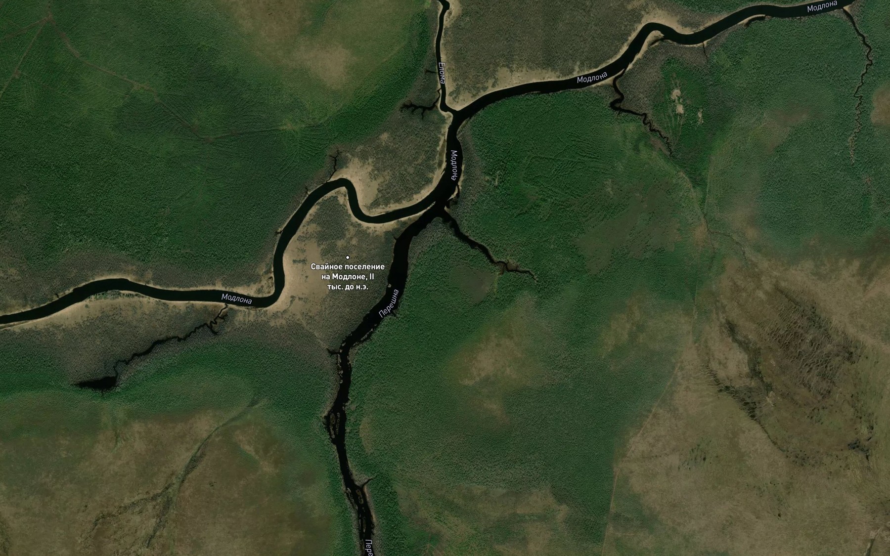 Satellite map of the Pereshna