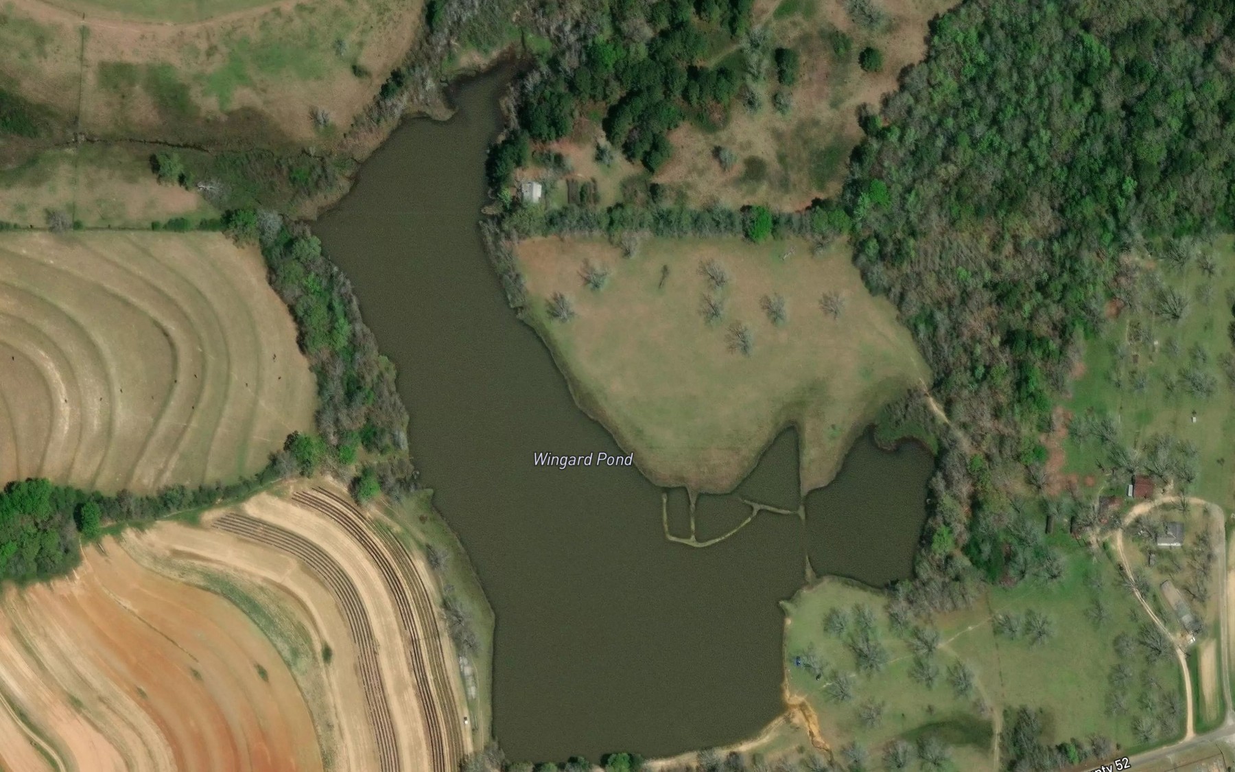 Satellite map of the Wingard Pond