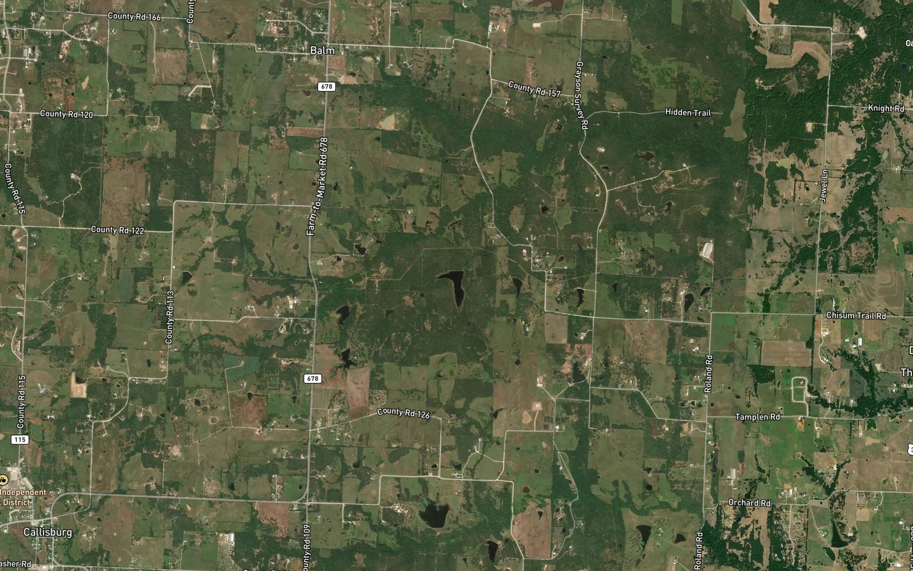 Satellite map of the Bing Lake
