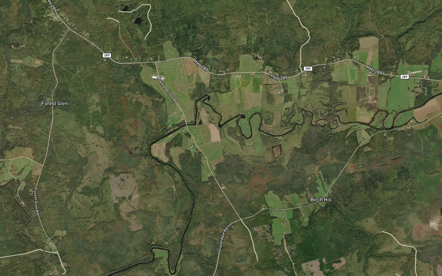 Satellite map of the Brenton Brook