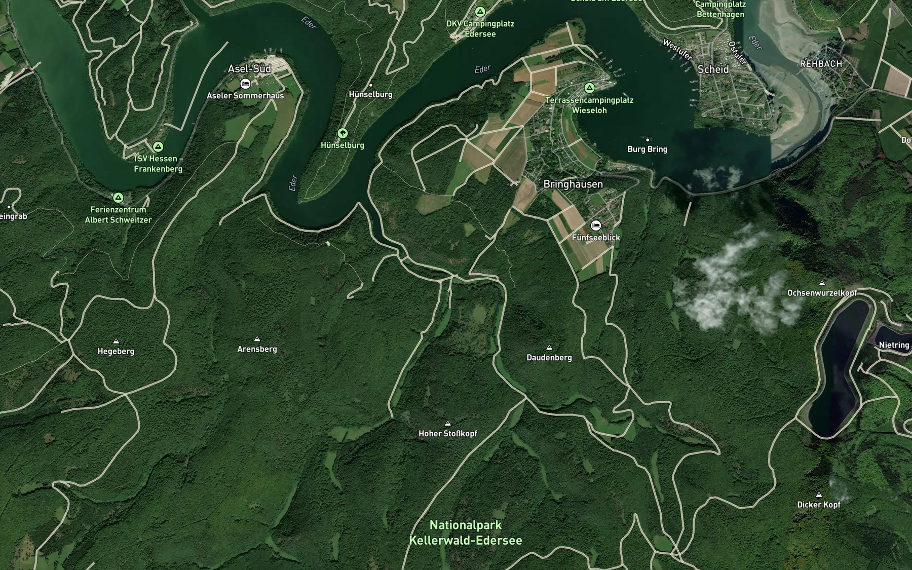 Satellite map of the Kessbach