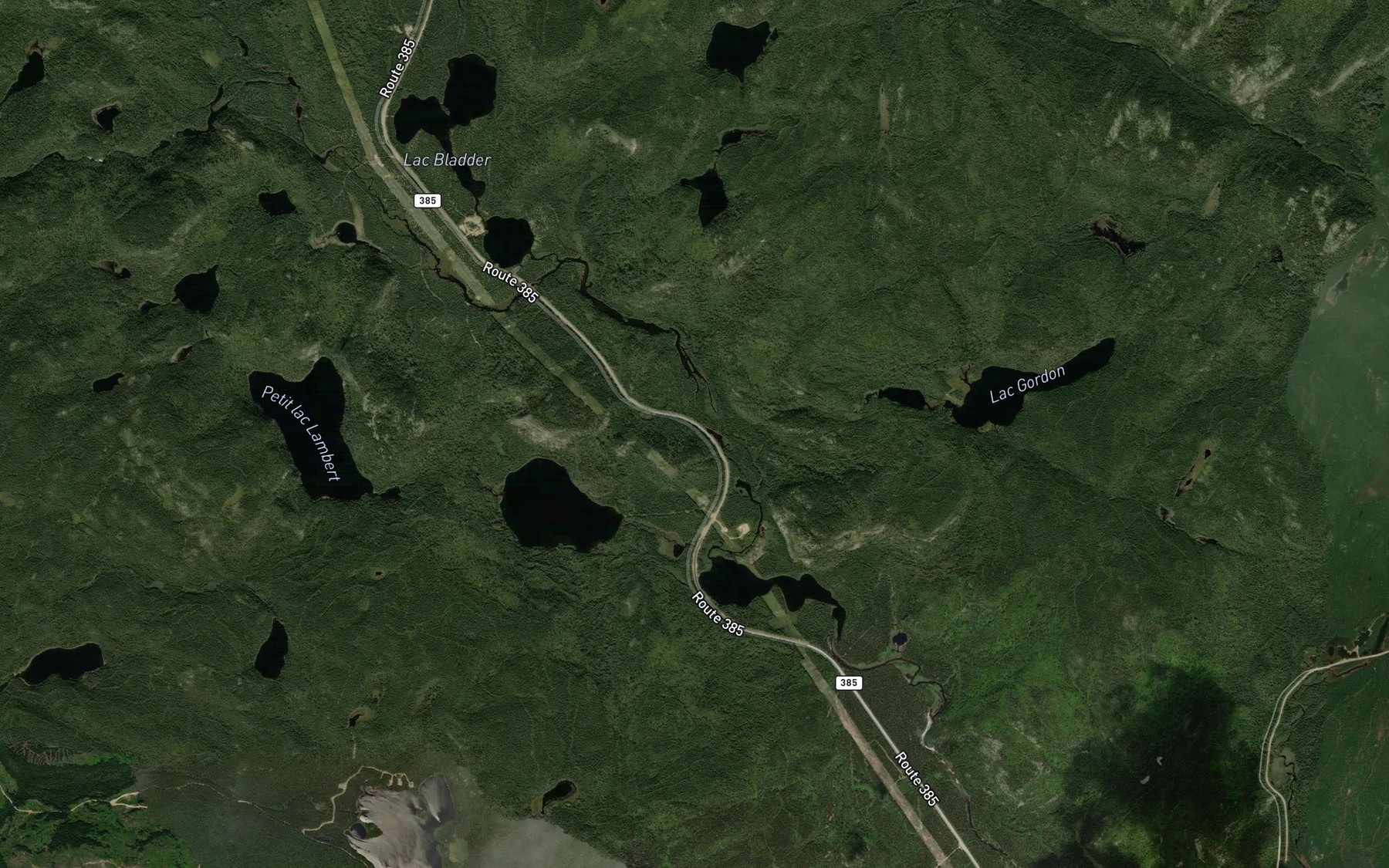 Satellite map of the Lac Glandier