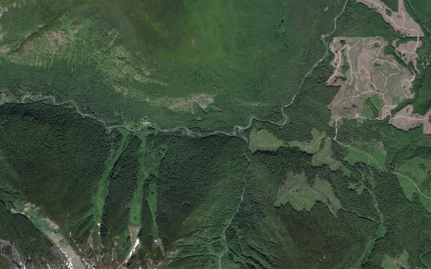 Satellite map of the Knauss Creek