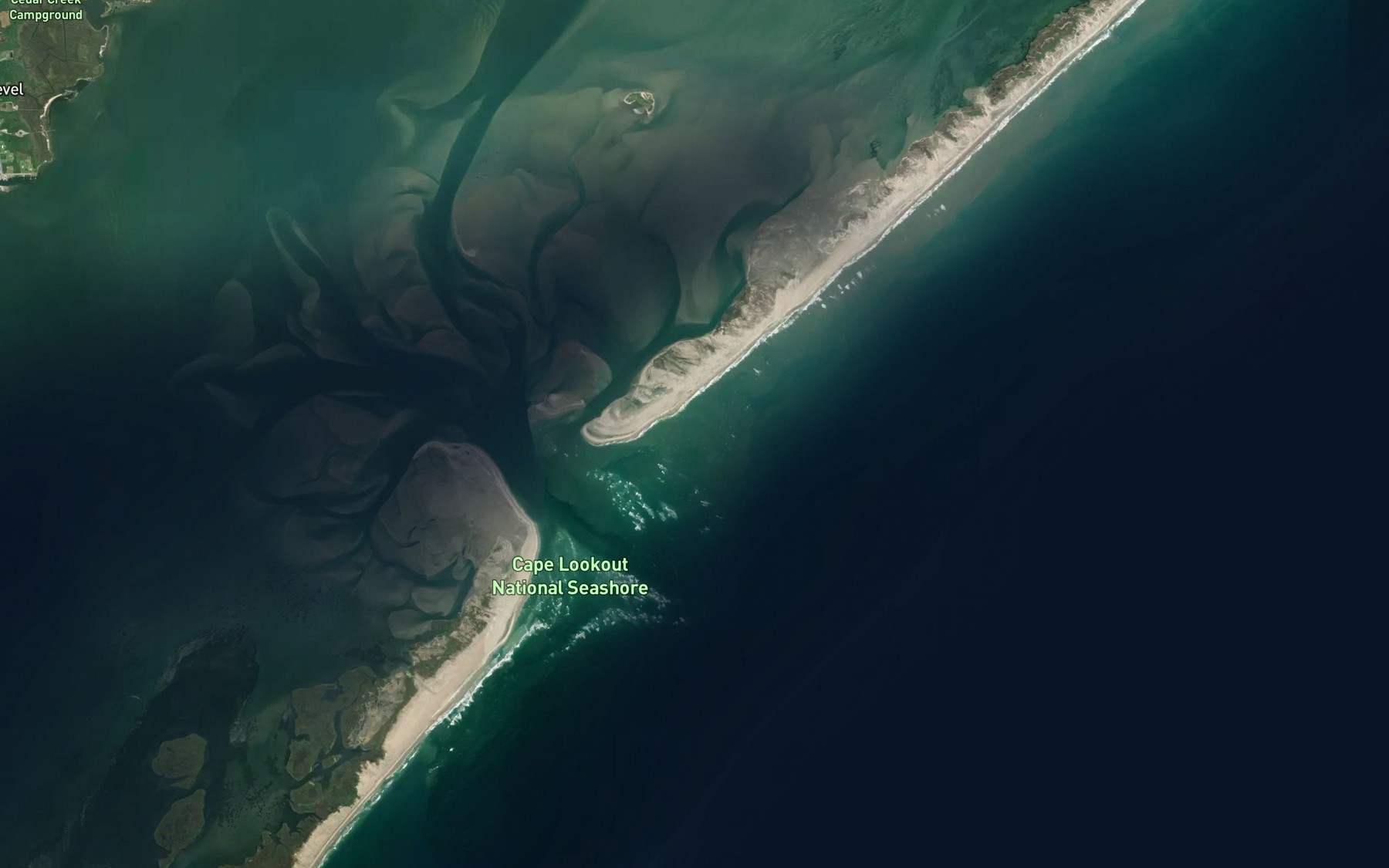 Satellite map of the Ophelia Inlet