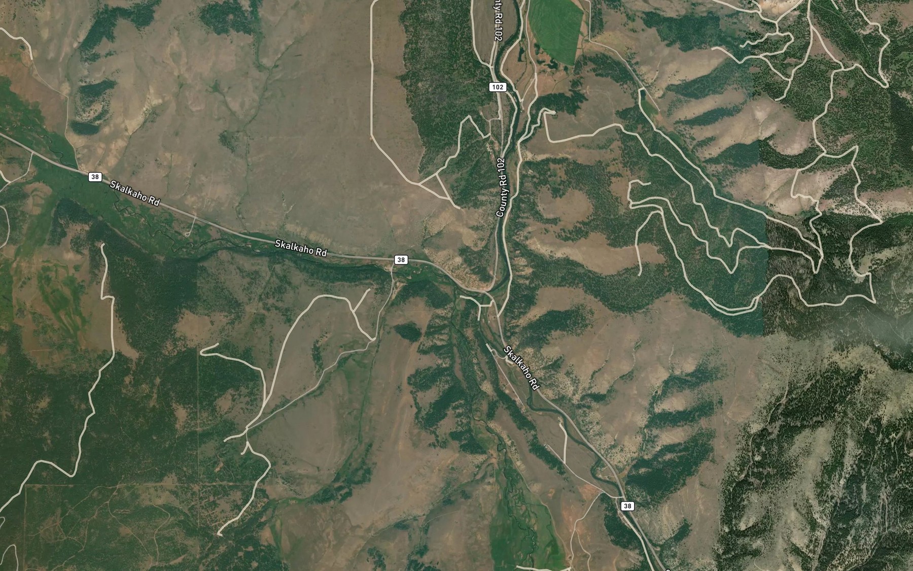 Satellite map of the Ross Fork