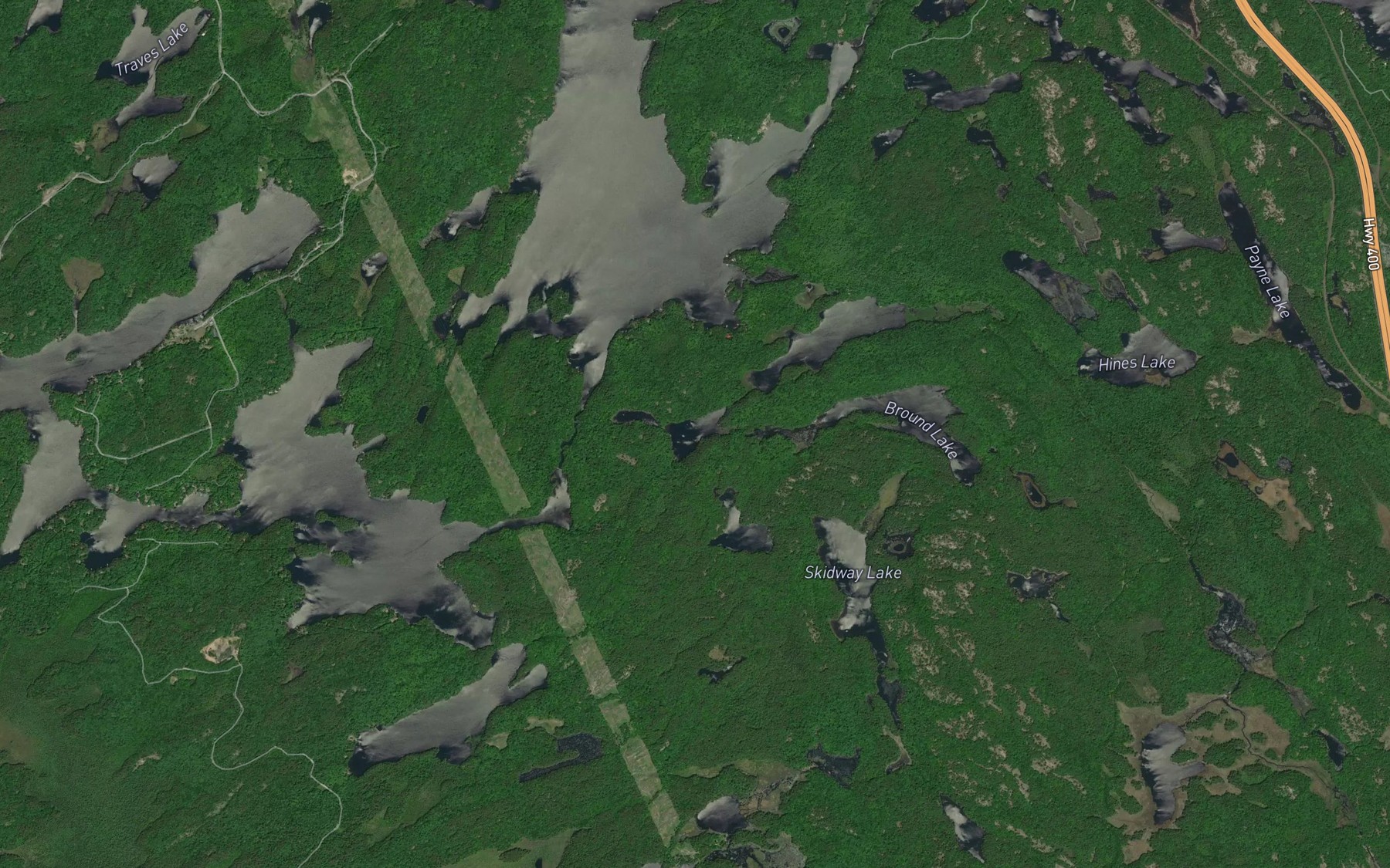Satellite map of the Kervin Lake