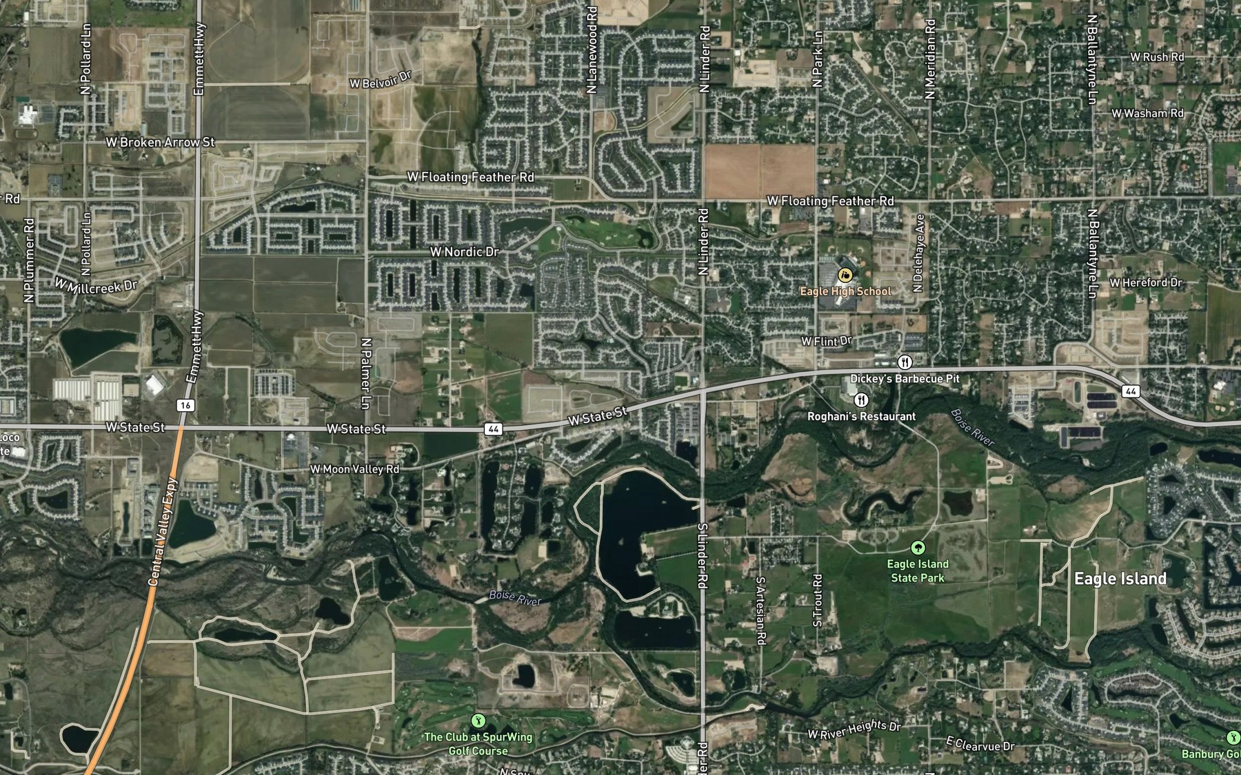 Satellite map of the Middleton Mill Canal