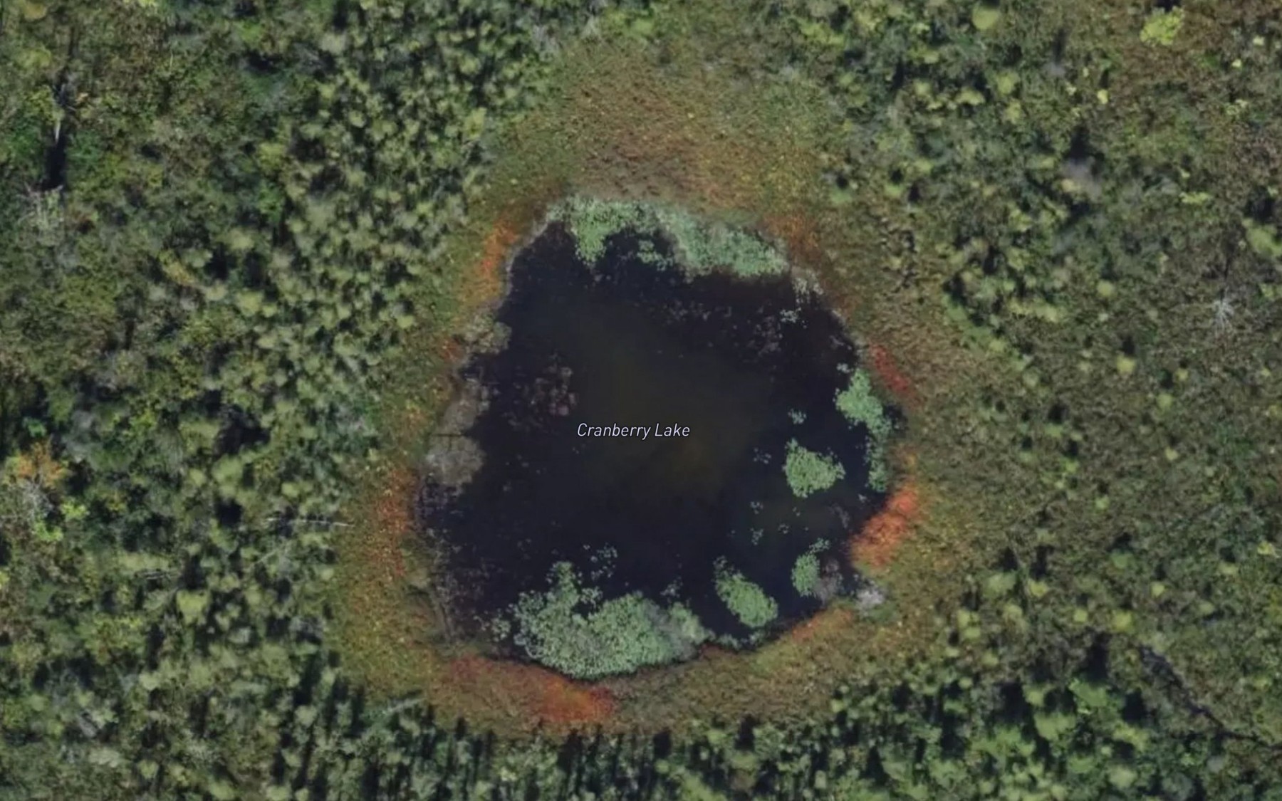 Satellite map of the Cranberry Lake