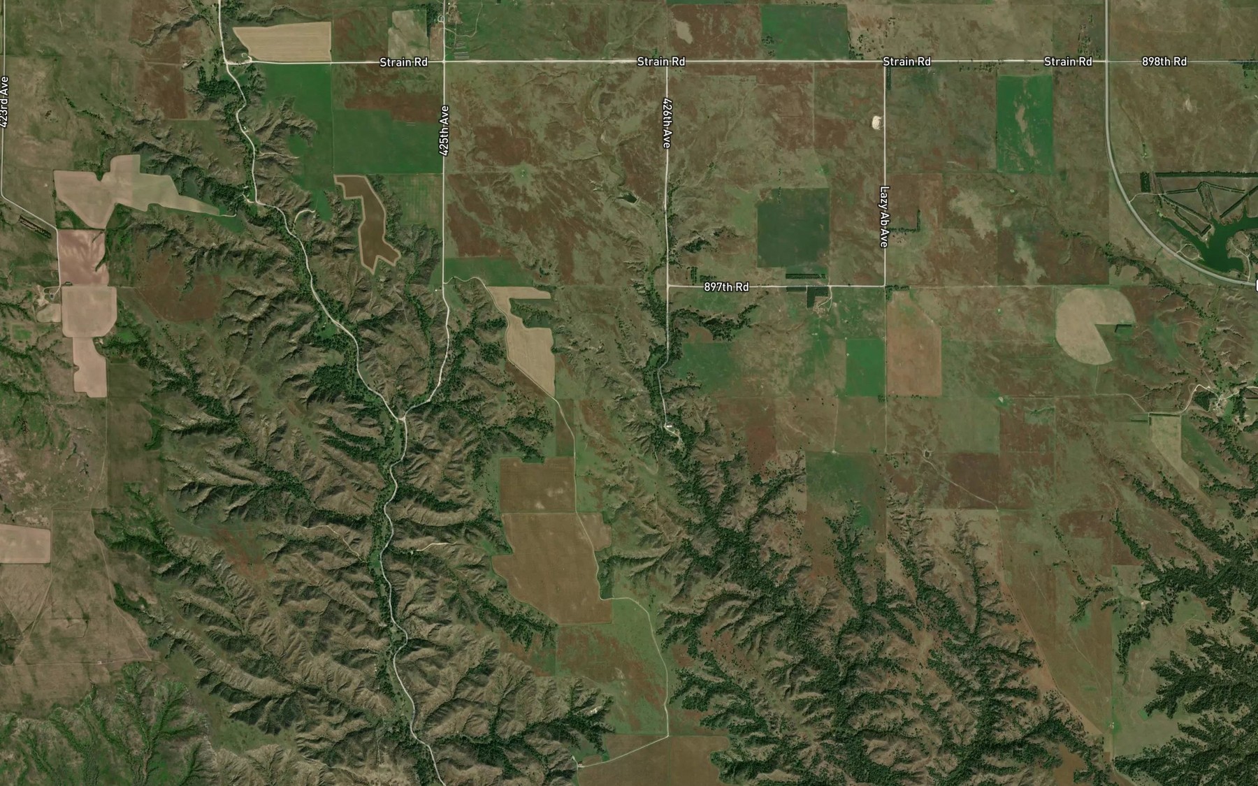 Satellite map of the Batchelder Reservoir