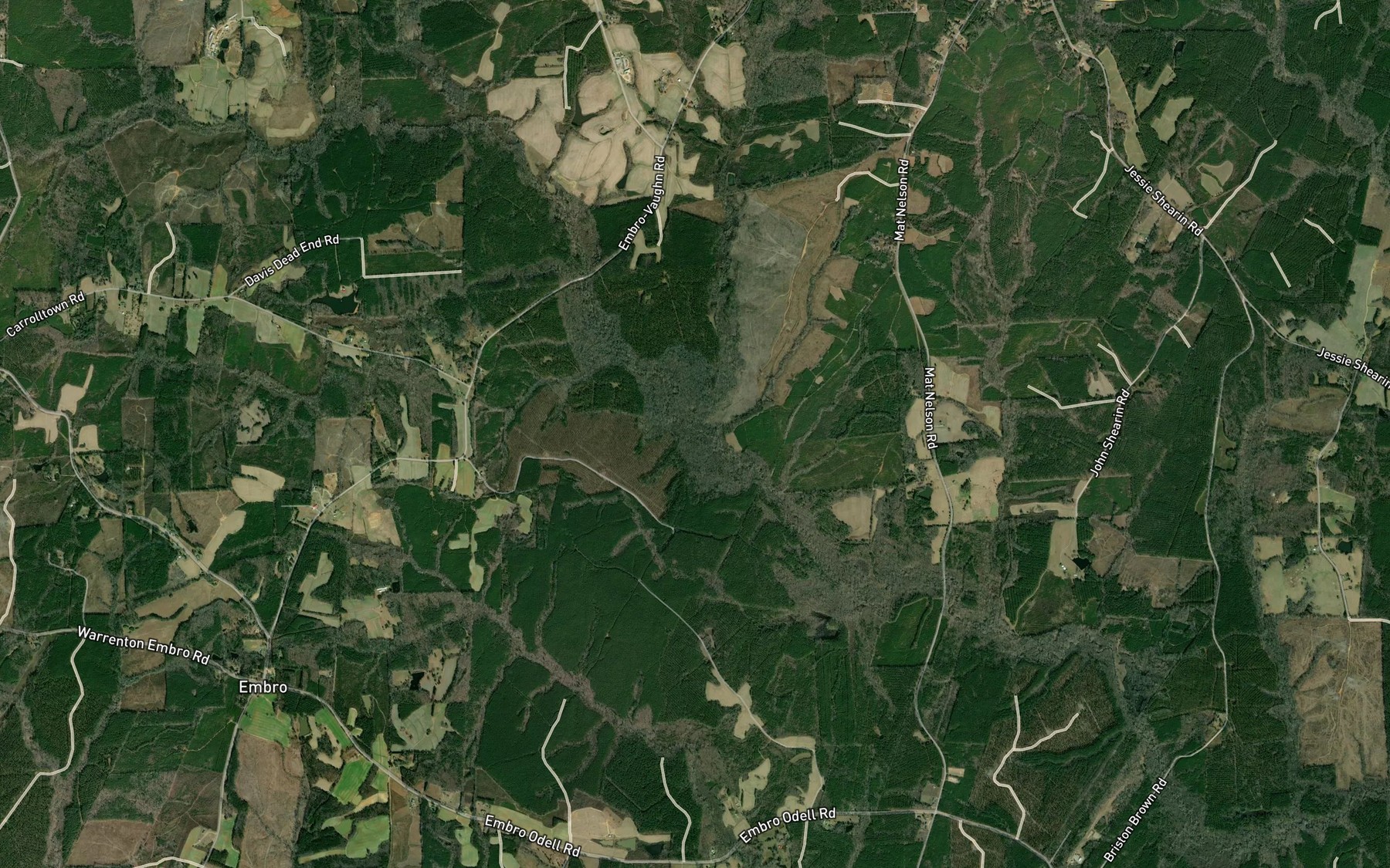 Satellite map of the Walkers Creek
