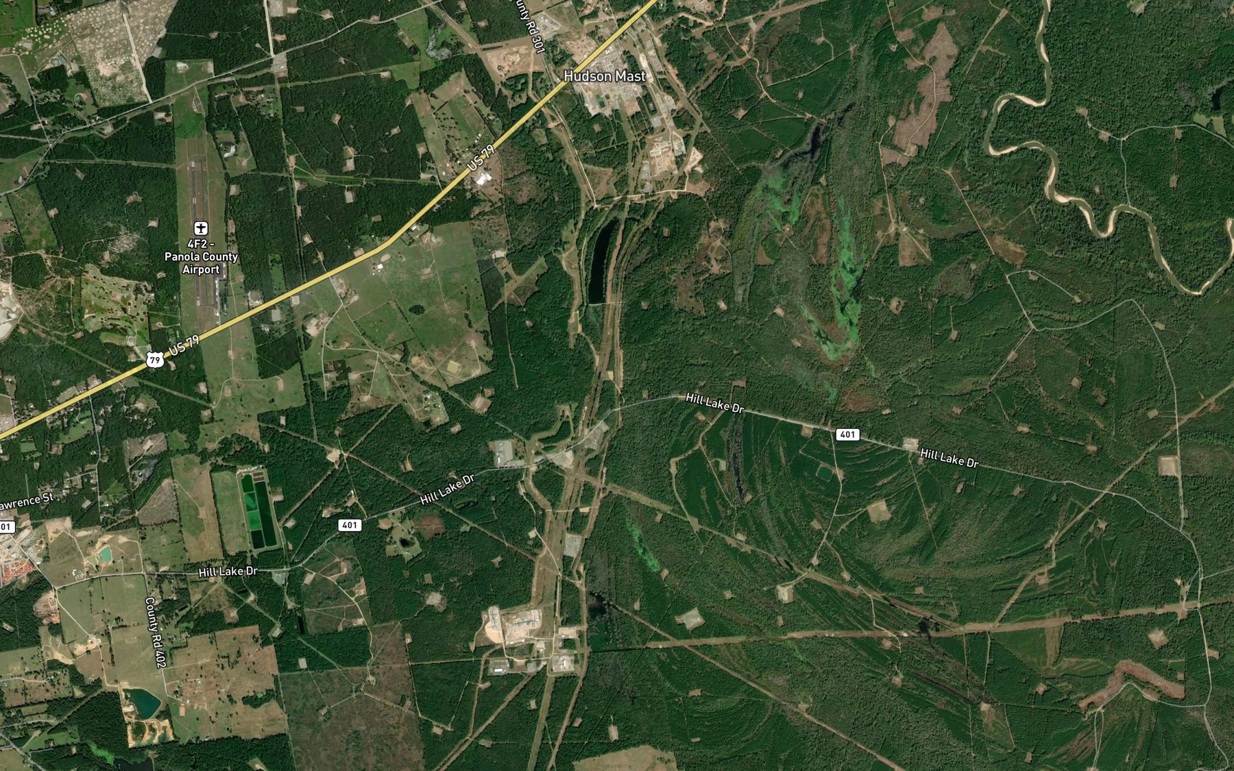 Satellite map of the Respass Creek