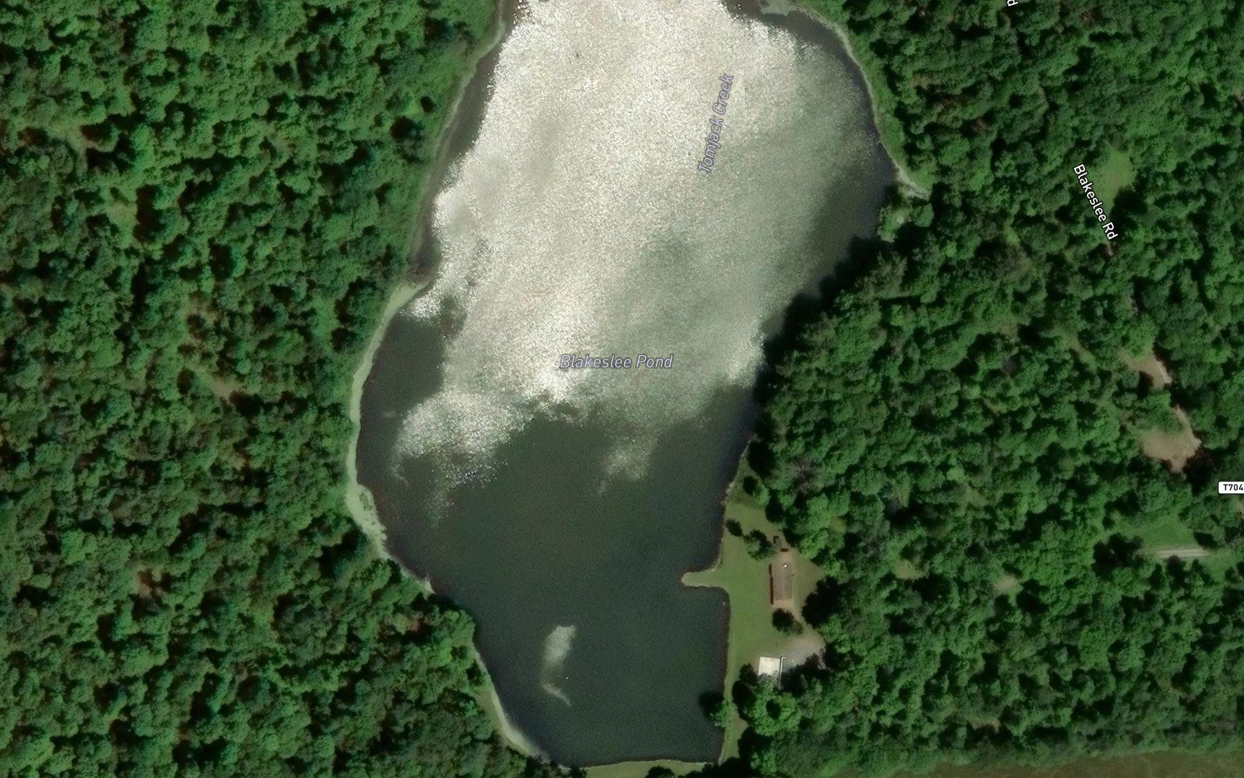 Satellite map of the Blakeslee Pond