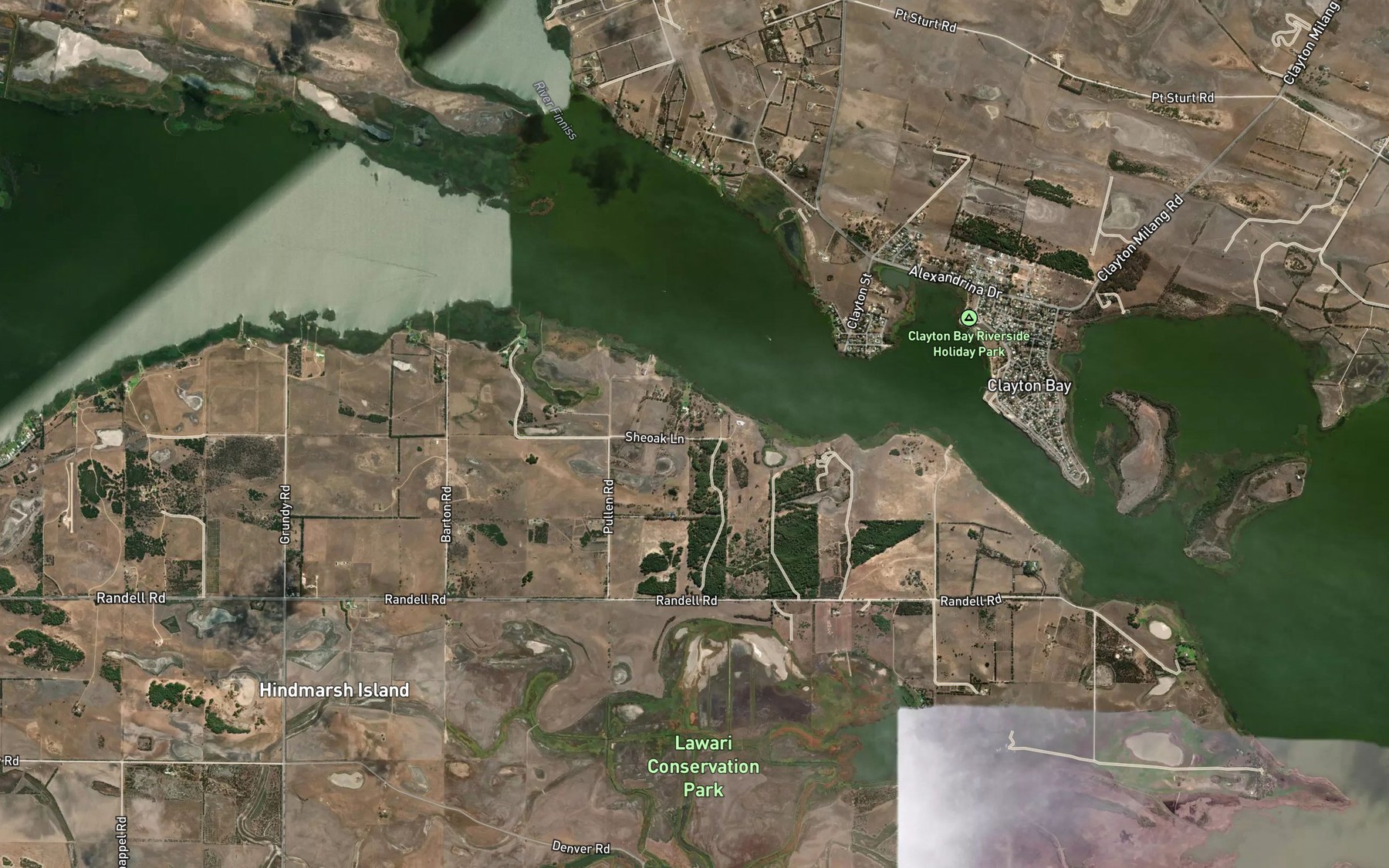 Satellite map of the Goolwa River