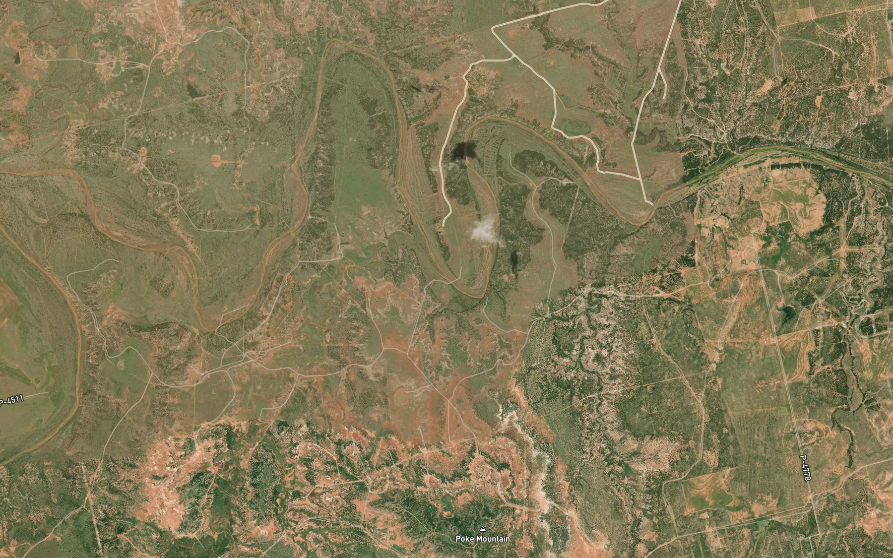 Satellite map of the Gyp Creek