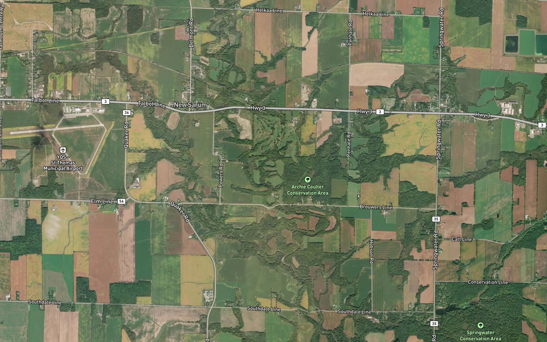 Satellite map of the Nineteen Creek