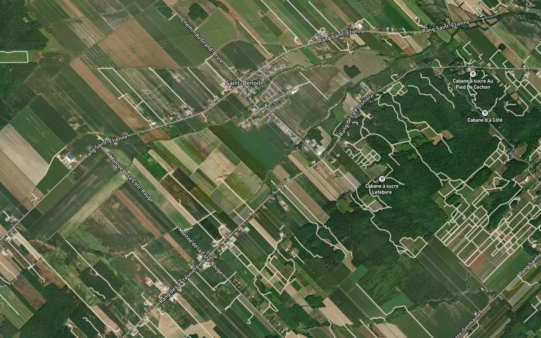 Satellite map of the Ruisseau du Rang du Milieu