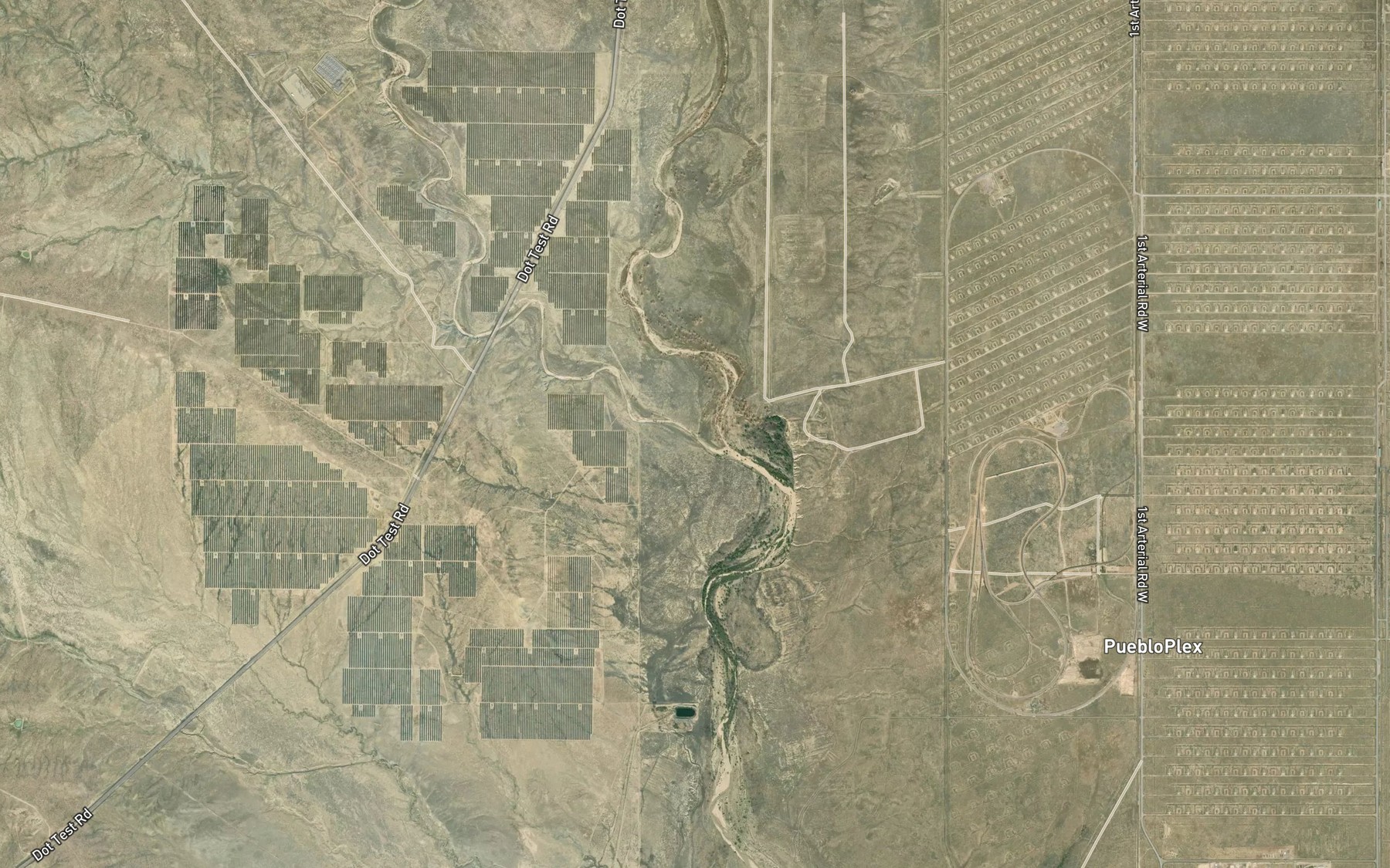 Satellite map of the Andy Creek