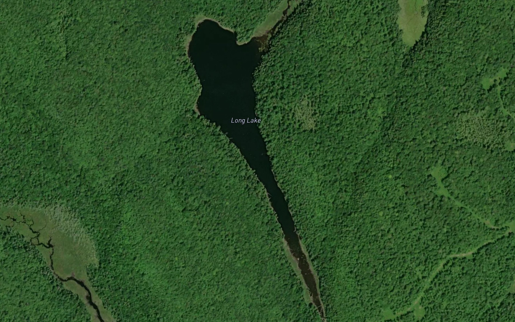 Satellite map of the Long Lake