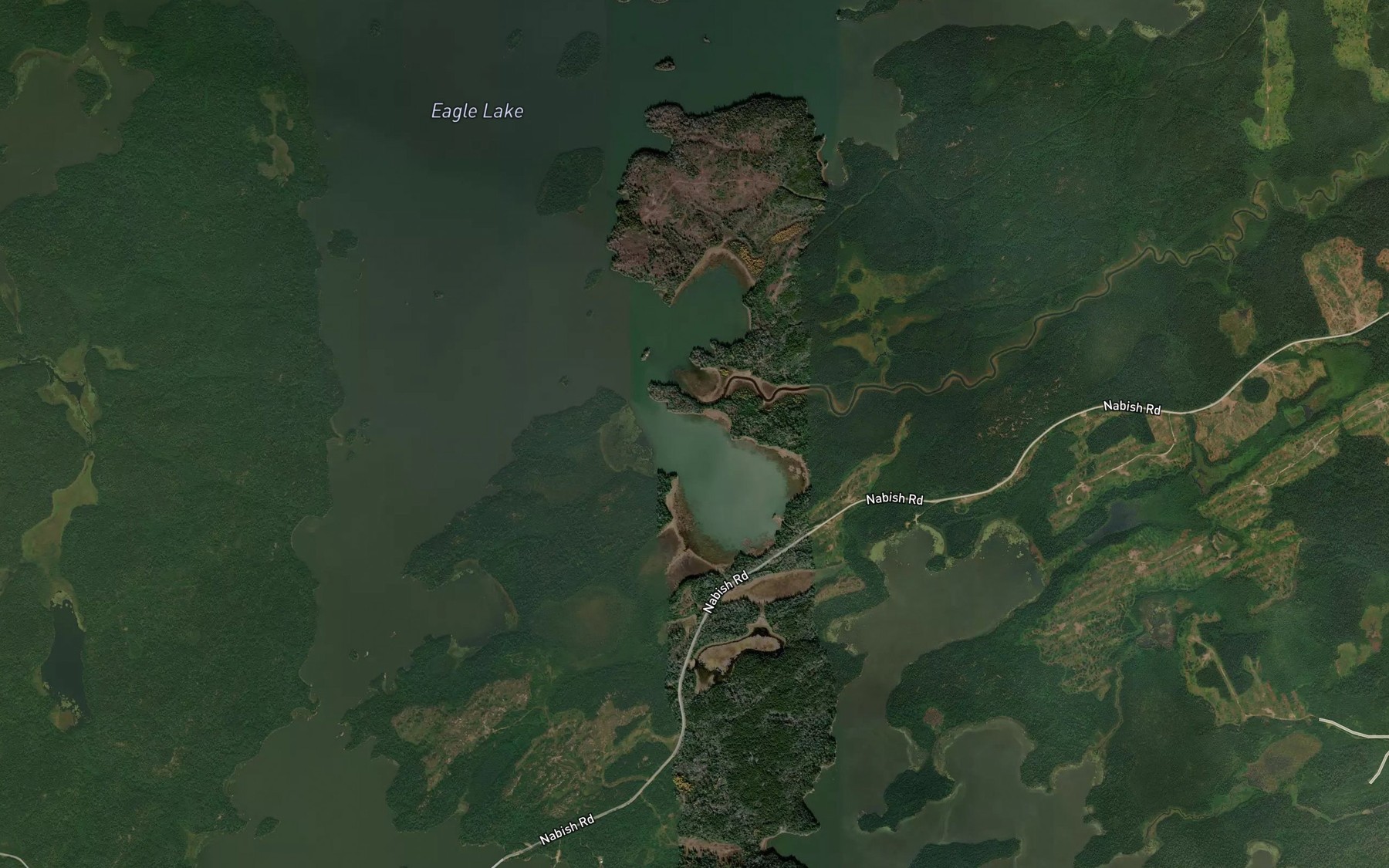 Satellite map of the Rice River