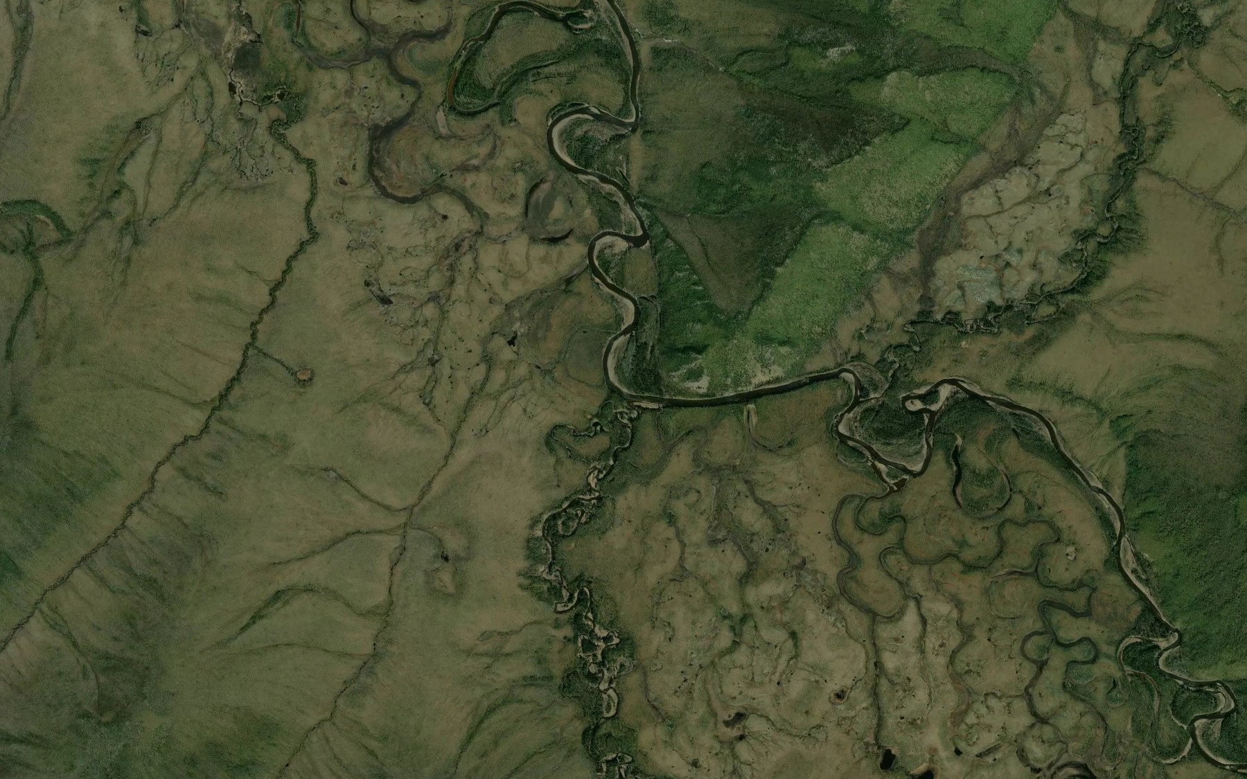 Satellite map of the Dominion Creek