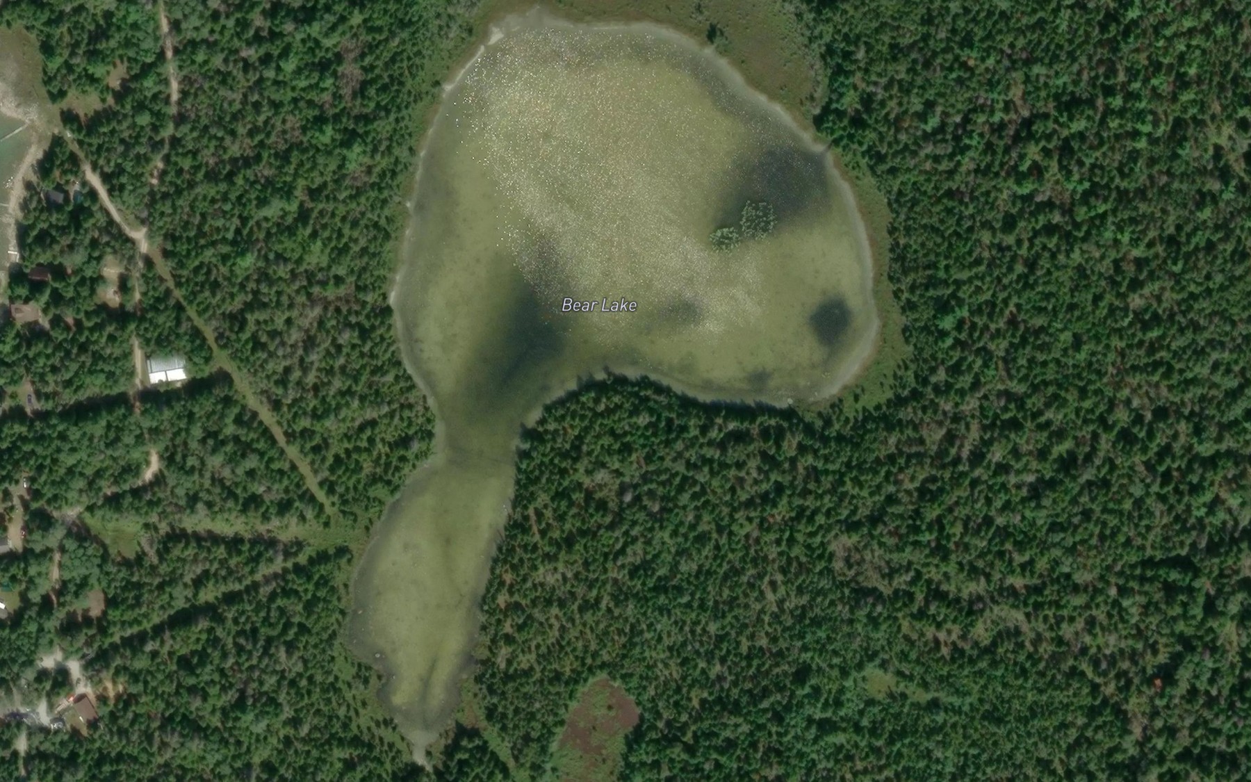 Satellite map of the Bear Lake