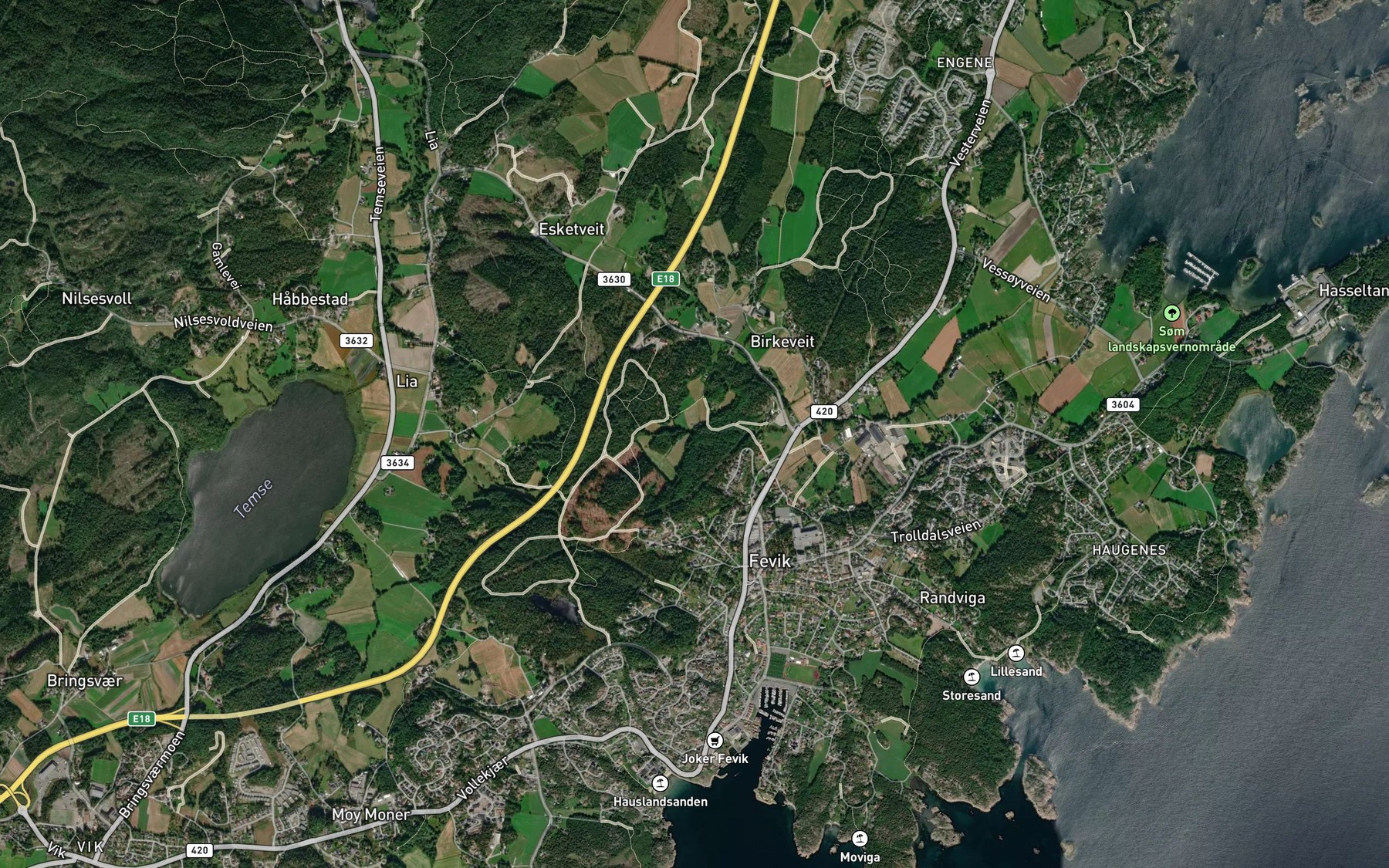 Satellite map of the Skarsdalsbekken