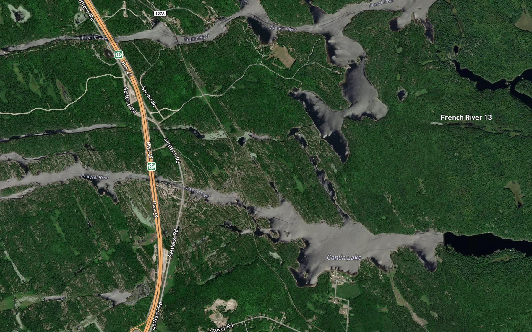 Satellite map of the Petite riviere French